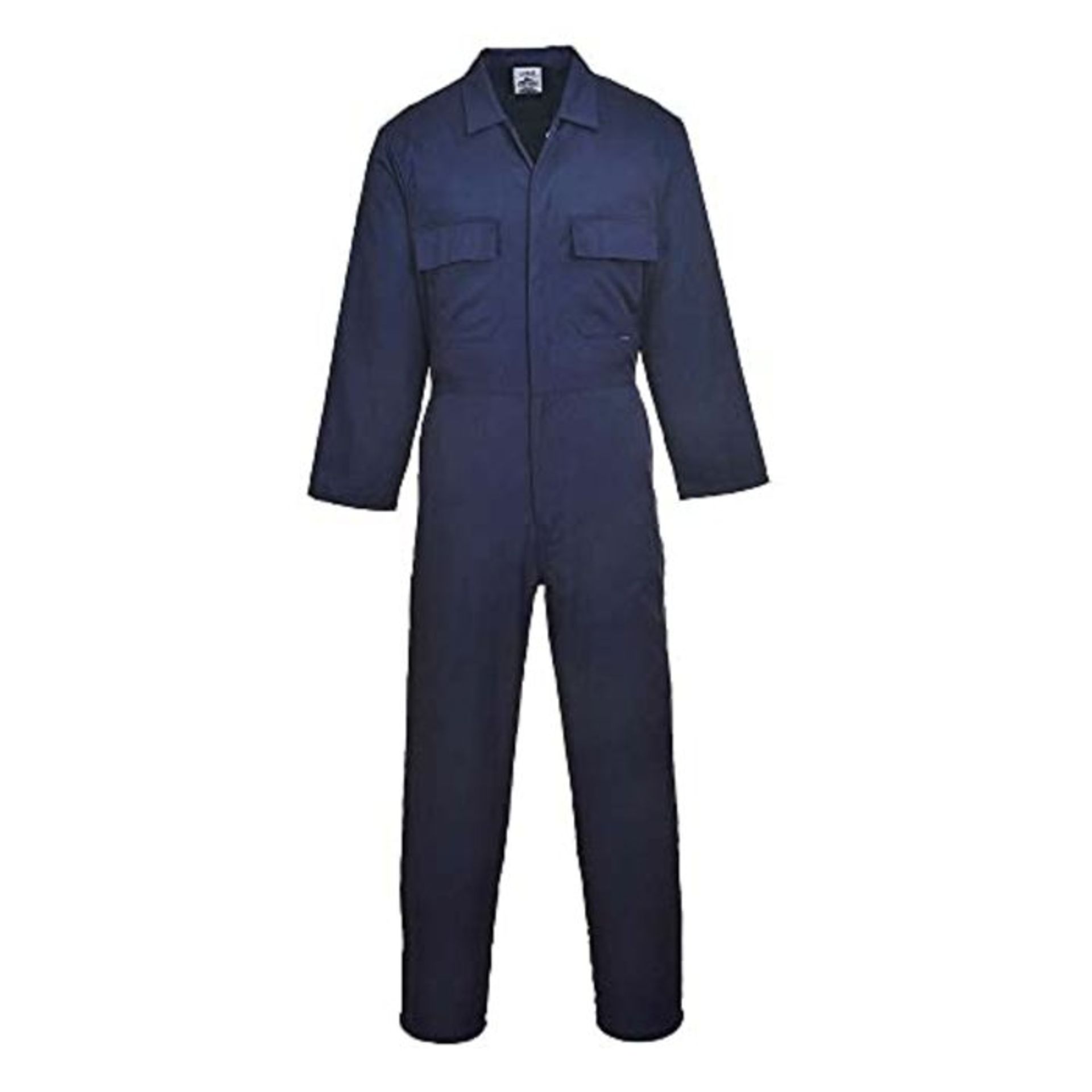 Portwest Euro Work Men's Polycotton Coverall , Regular Trouser Length, Colour: Navy, S