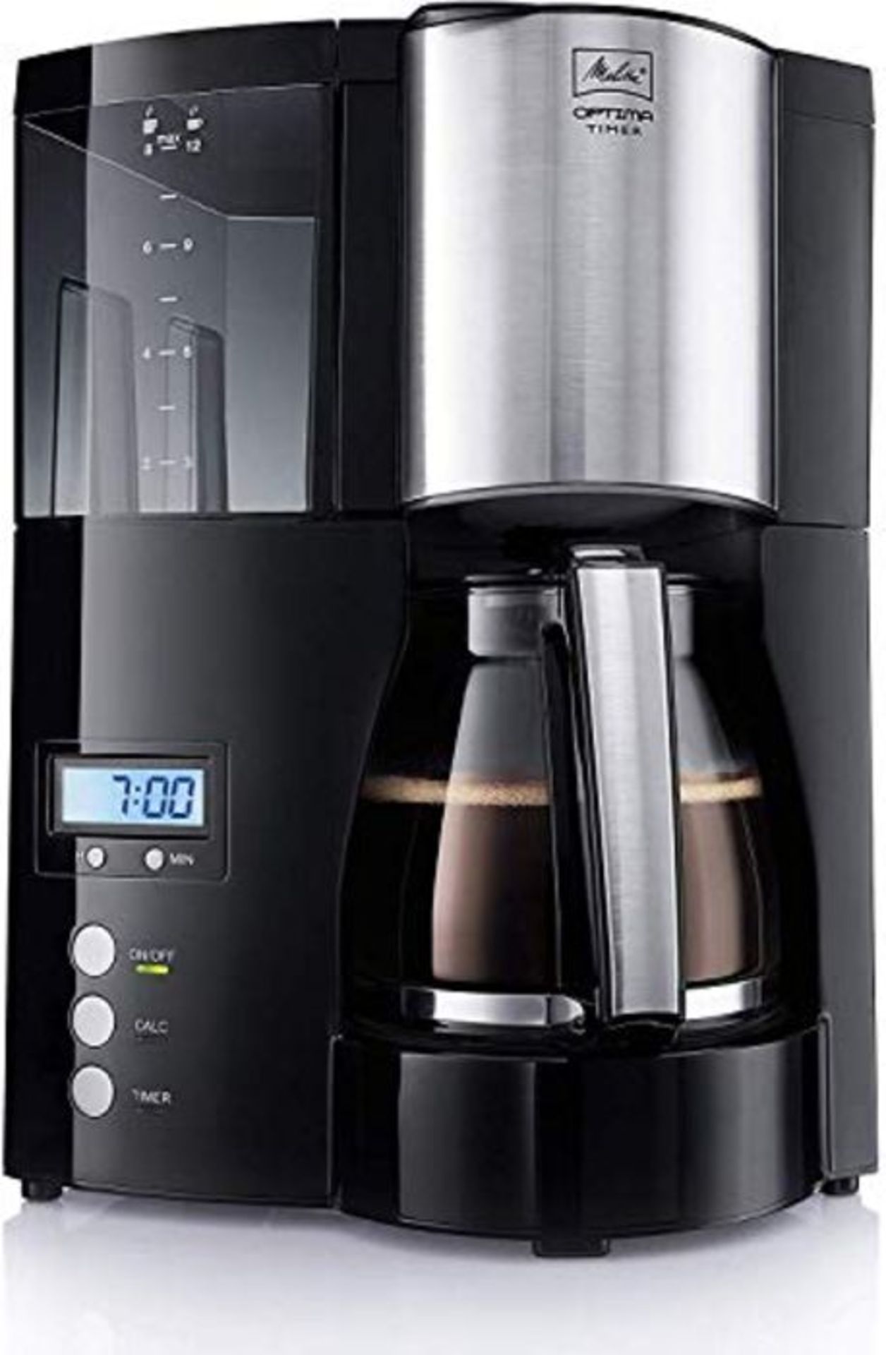 RRP £56.00 Melitta Filter Coffee Maker with Glass Pourer, Hot Hold and Timer Function, Optima Tim