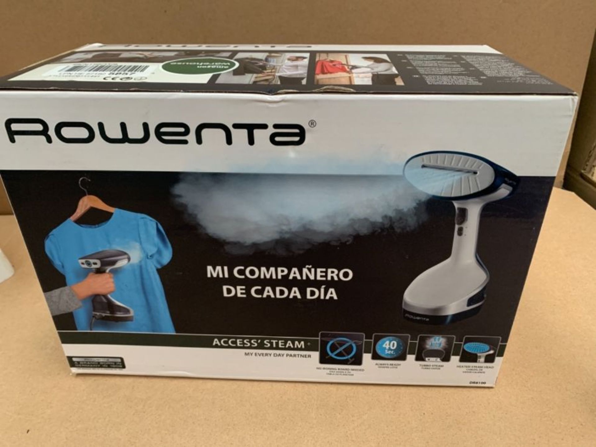 RRP £69.00 Rowenta Access Steam Vertical Iron Emissione del vapore 26 g/min Blue and White - Image 2 of 3