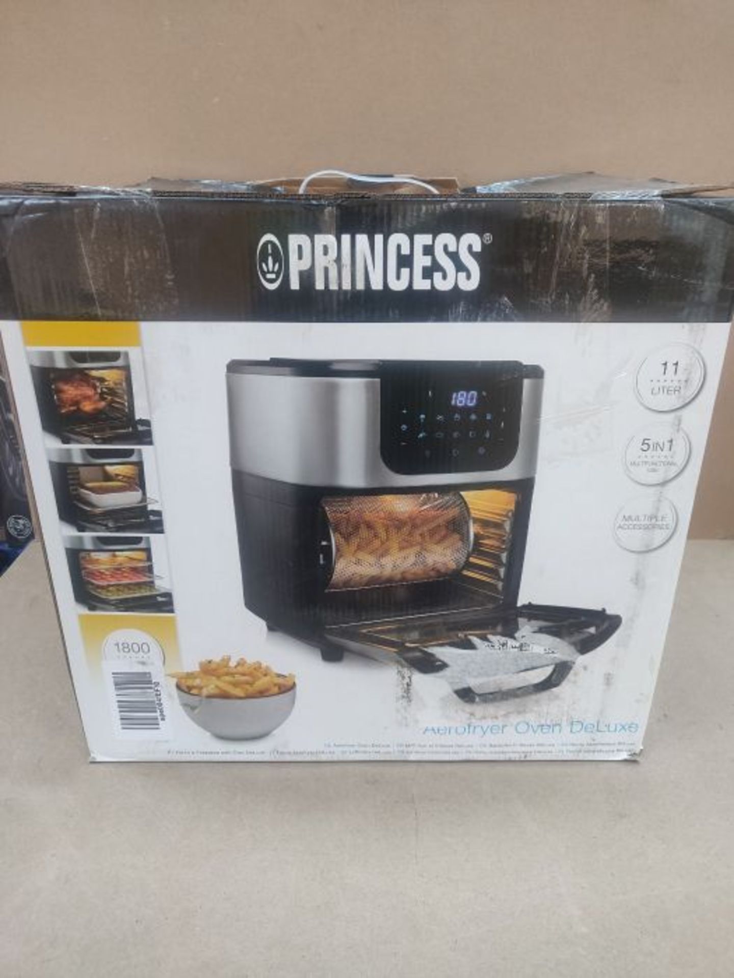 RRP £182.00 Princess Friggitrice ad Aria Forno Deluxe, 1800 W, 11 Litri, Schermo Tattile Digitale,