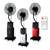 RRP £135.00 Digital Fan with Water Atomizer, Ioniser, Insect Screen and Aroma Compartment, Red