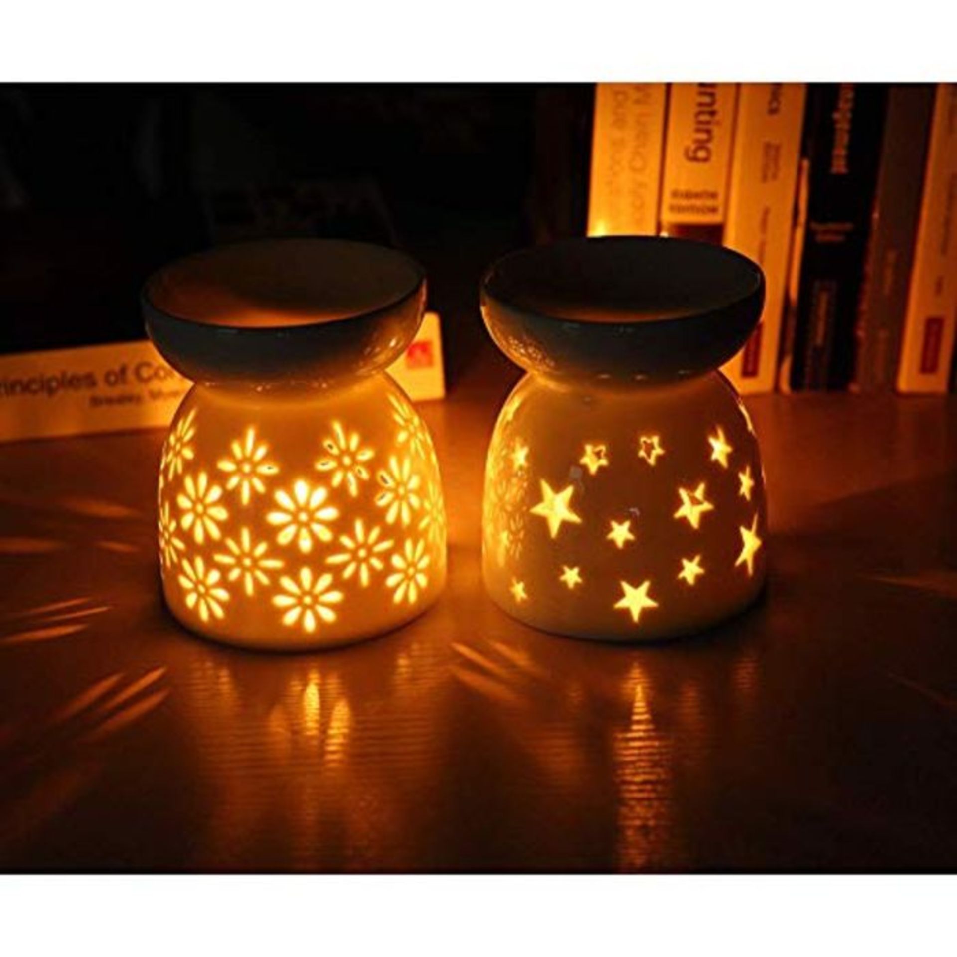 Queta Aroma Lamp, Fragrance Lamps Ceramic Tea Light Holder Essential Oil Incense Diffu