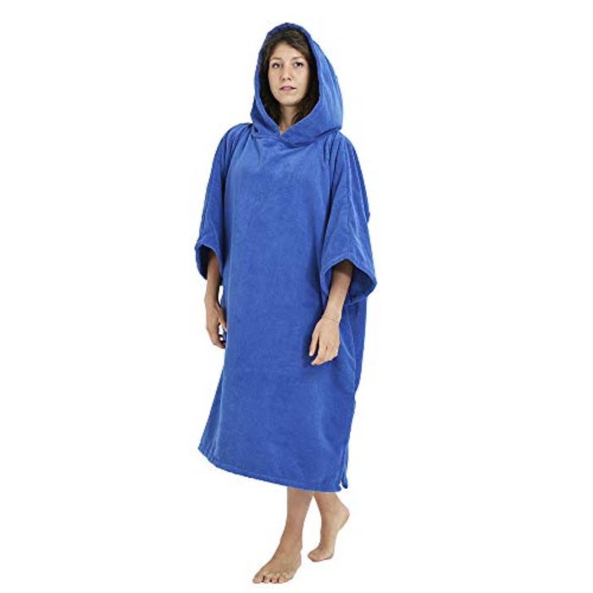 Winthome Sleeveless Changing Bath Robe with Pocket, Surf Poncho Towel (Blue)