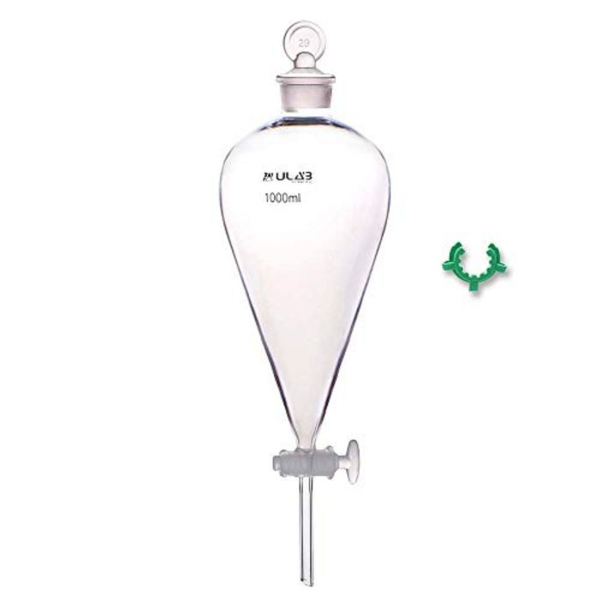 ULAB 1000ml Glass Separatory Funnel,Standard Taper for Joints 24/29, Heavy Wall Separa