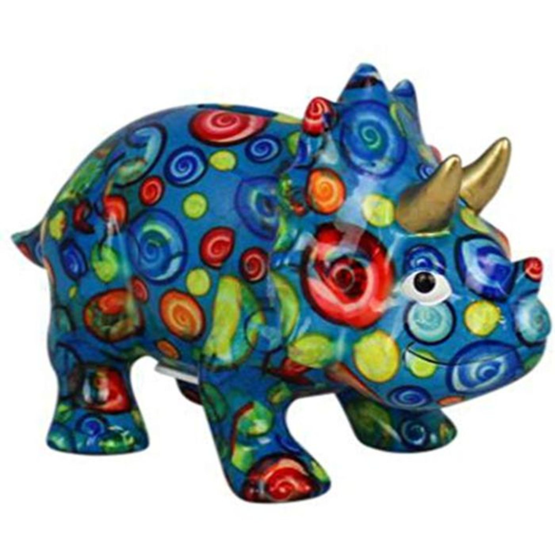 POMME-PIDOU decorative money box triceratops dinosaur Winston | M | ceramic | Blue | C