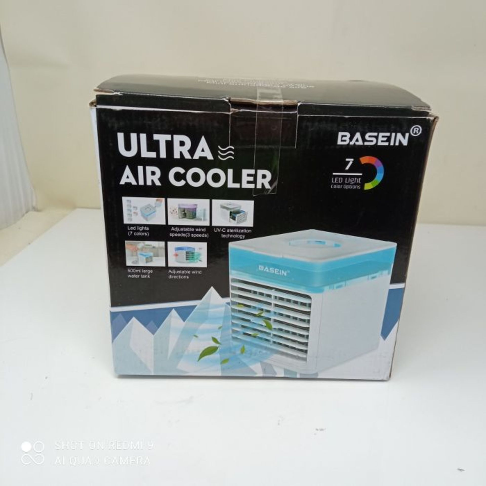 BASEIN Mobile klimageräte, Mini Air Cooler, 3 in 1 Klimaanlage, Luftbefeuchter und Lu