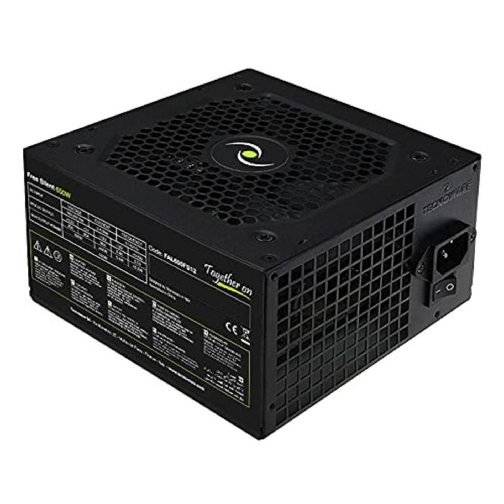 Tecnoware ATX 650 W Power Supply for PC - Silent 12 cm Fan - Connectors 3 x SATA, 1 x
