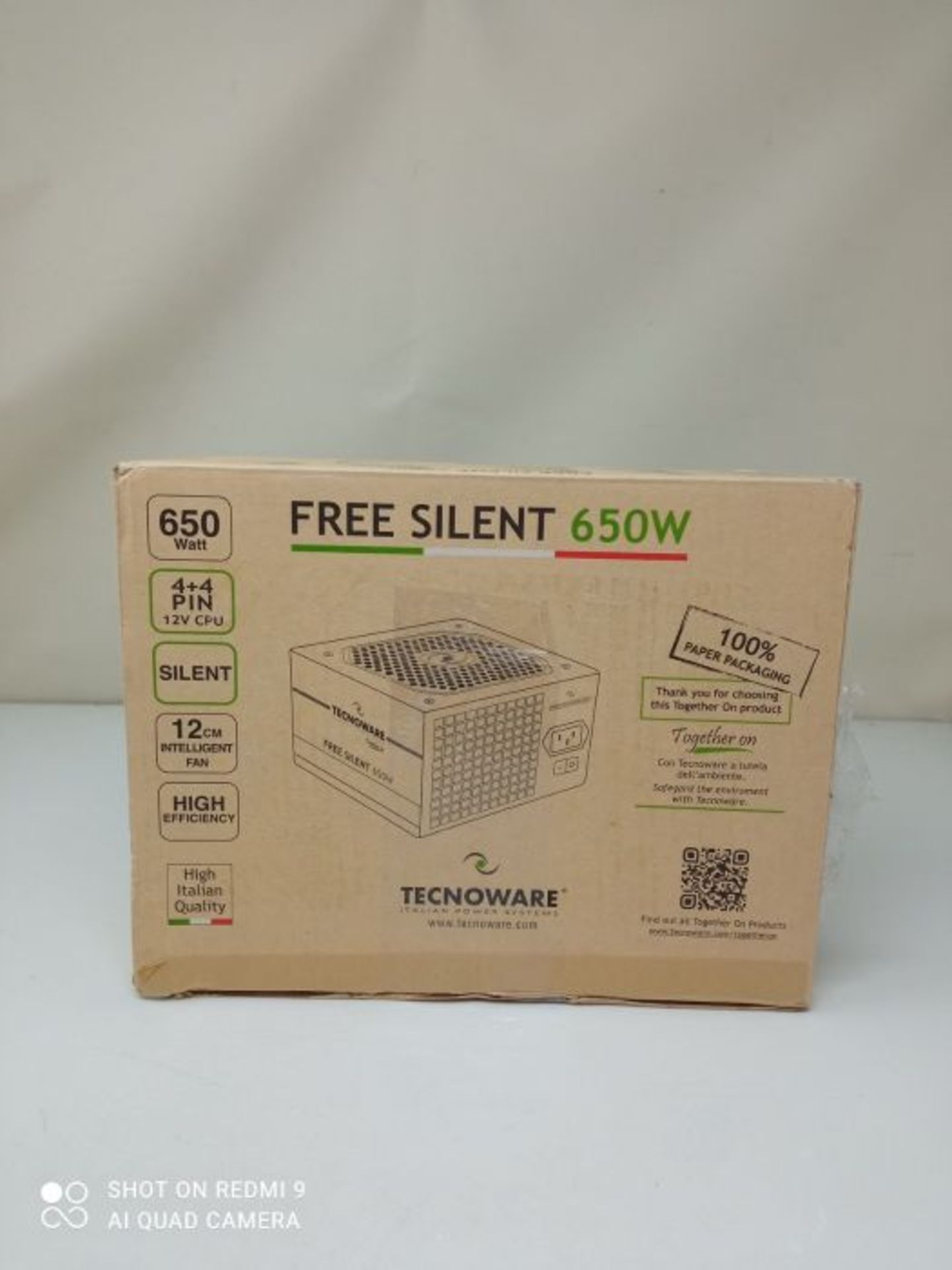 Tecnoware ATX 650 W Power Supply for PC - Silent 12 cm Fan - Connectors 3 x SATA, 1 x - Image 2 of 3