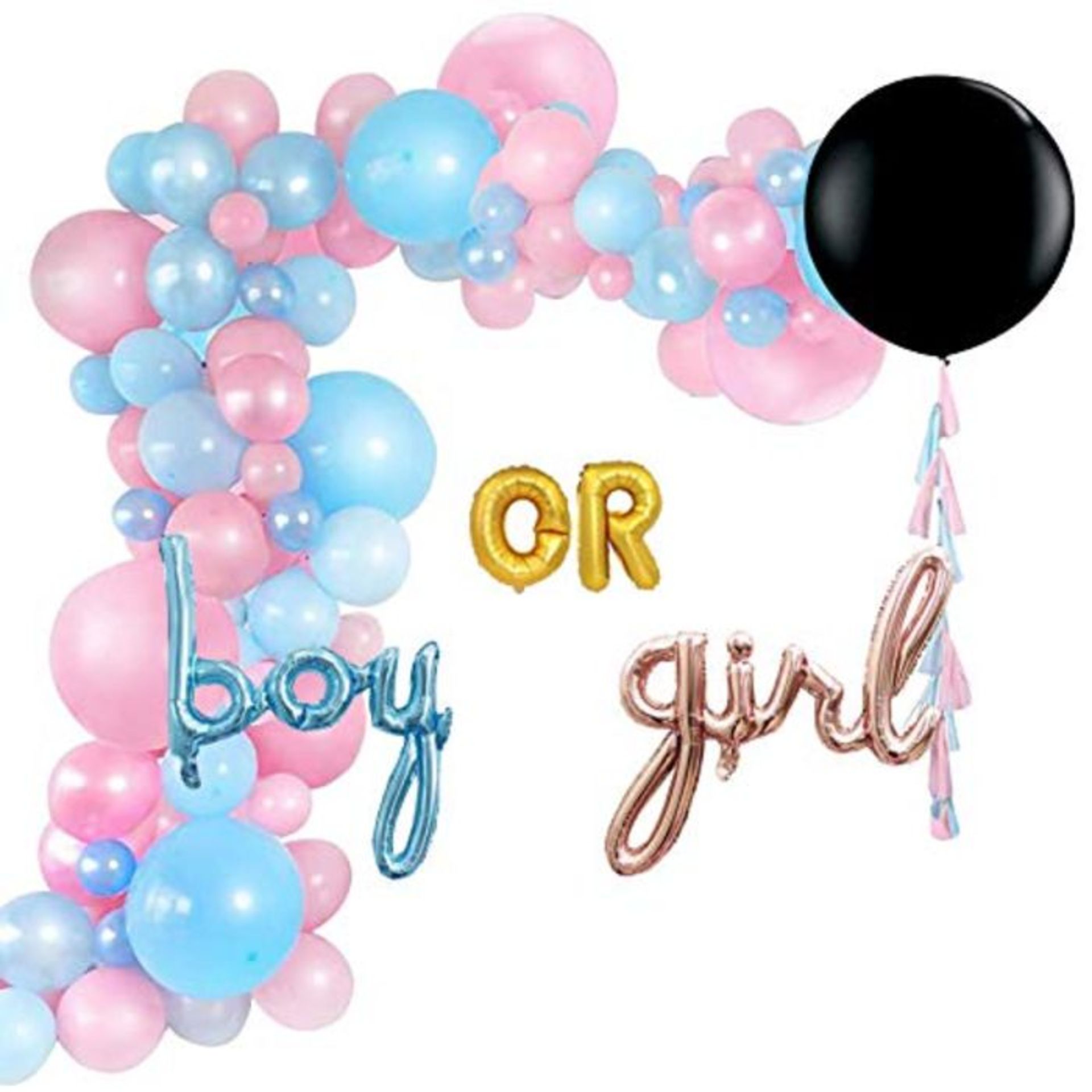 Formemory 102 Pcs Gender Reveal Party Supplies Kit, Baby Gender Reveal Confetti Balloo