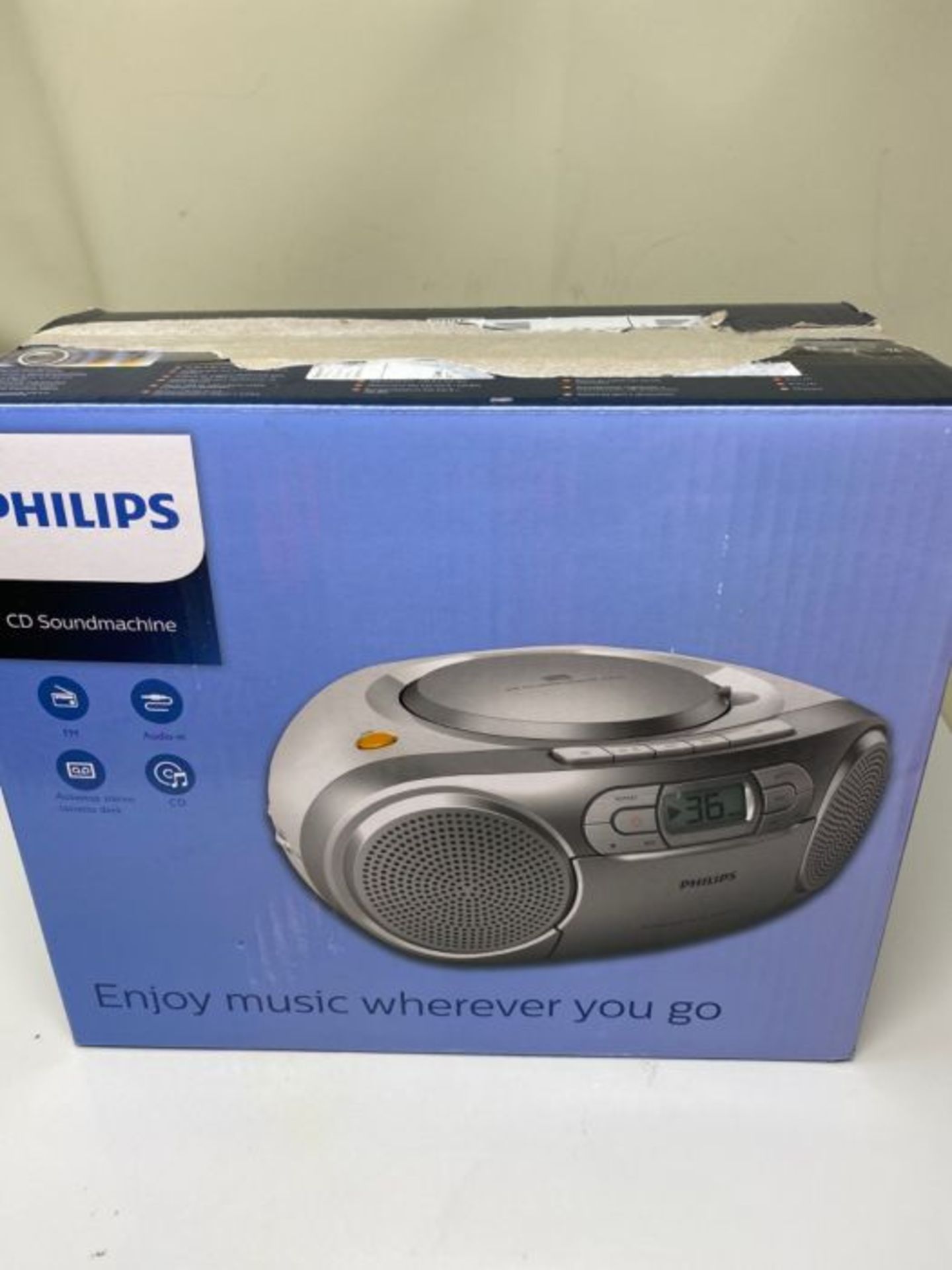 Philips AZ127/12 Portable Stereo (CD Player,) - Image 2 of 3