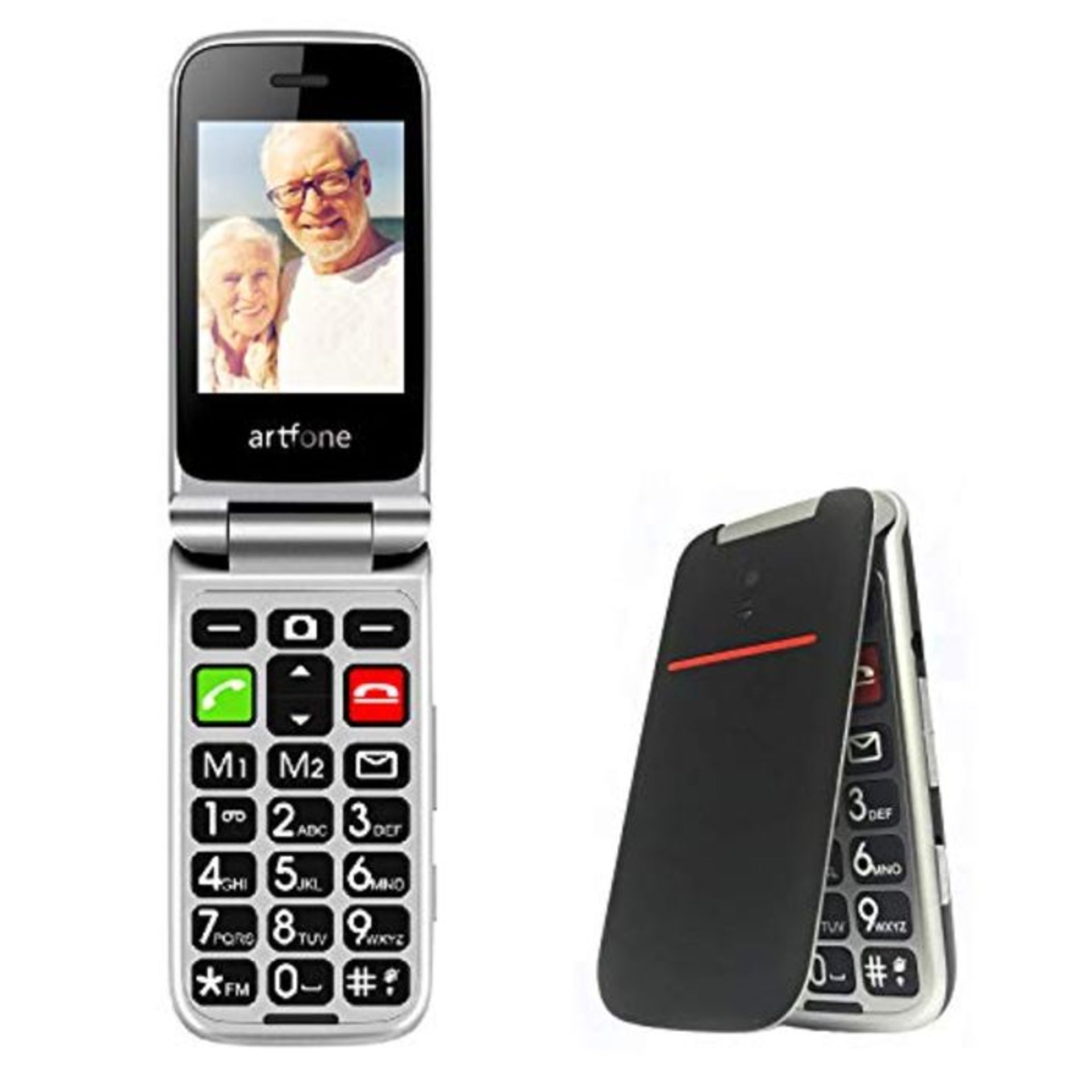 artfone Big Button Mobile Phone for Elderly, Senior Flip Mobile Phone With 2.4" LCD Di