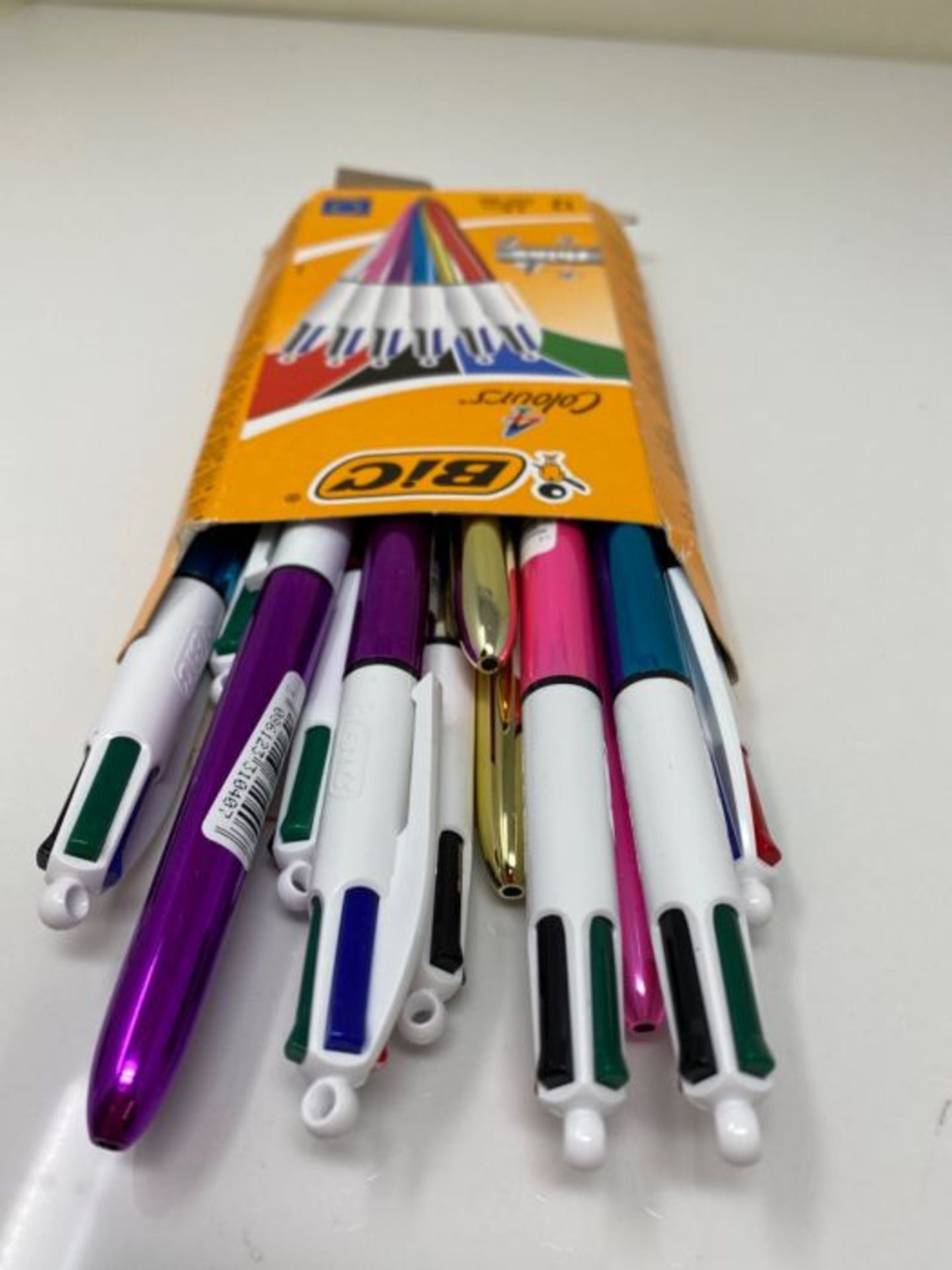 BIC 4 Couleurs Shine Stylos-Bille Rétractables Pointe Moyenne (1,0 mm) - Corps Assort - Image 2 of 2