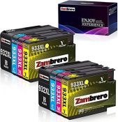 Zambrero 932 933 Replacement for HP 932XL 933XL Combo Pack Ink Cartridges High Compati