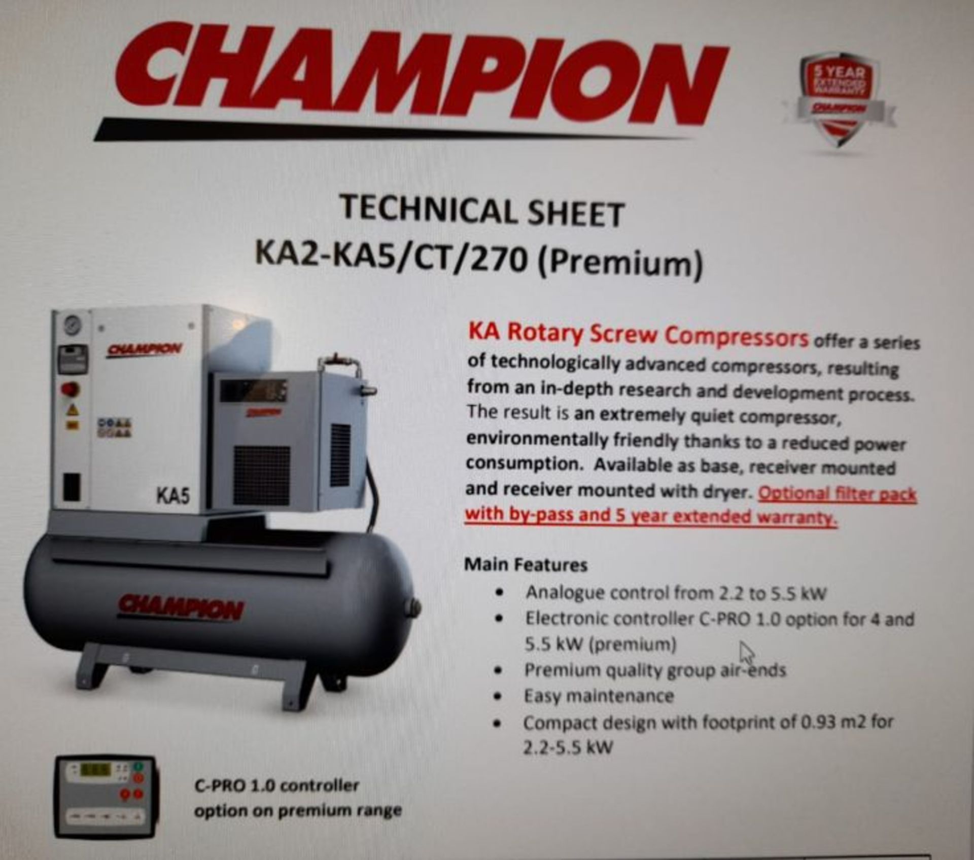 KA Rotary screw compressor - Image 2 of 2