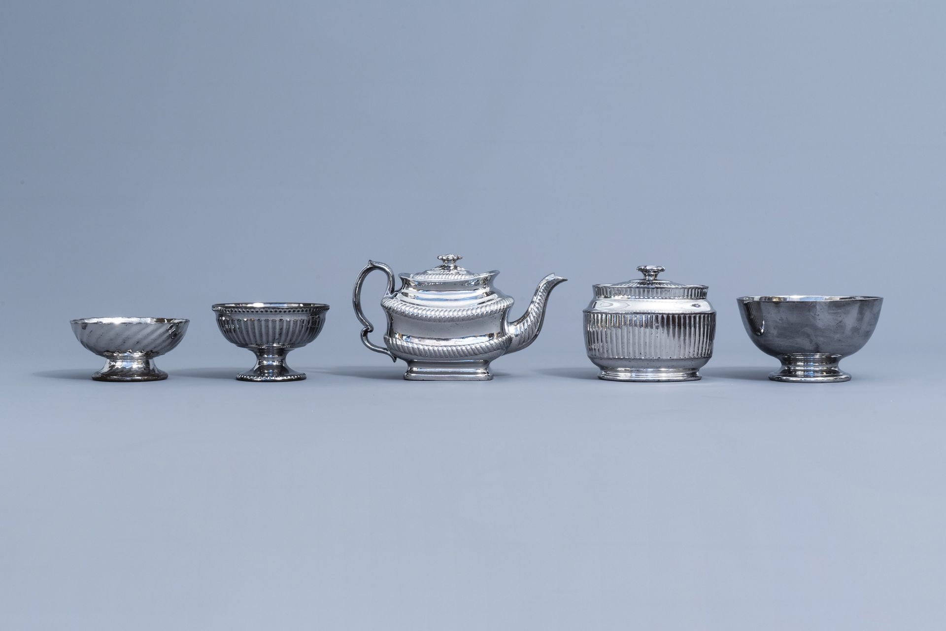 A varied collection of English silver lustreware items, 19th C. - Image 3 of 54