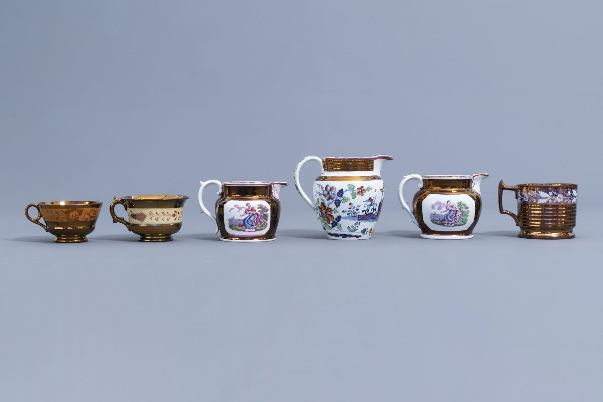 A varied collection of English lustreware items, 19th C. - Image 16 of 44