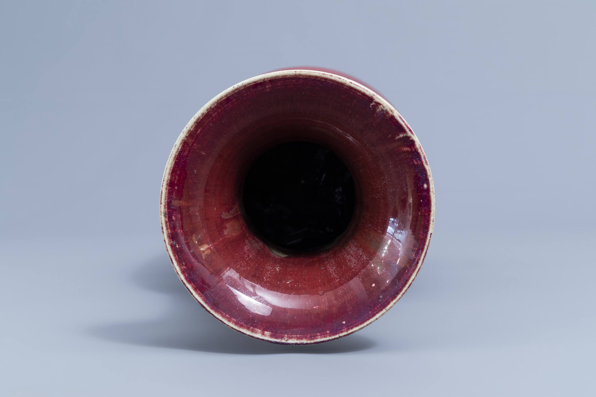 A Chinese monochrome sang de boeuf vase, 19th C. - Image 5 of 6