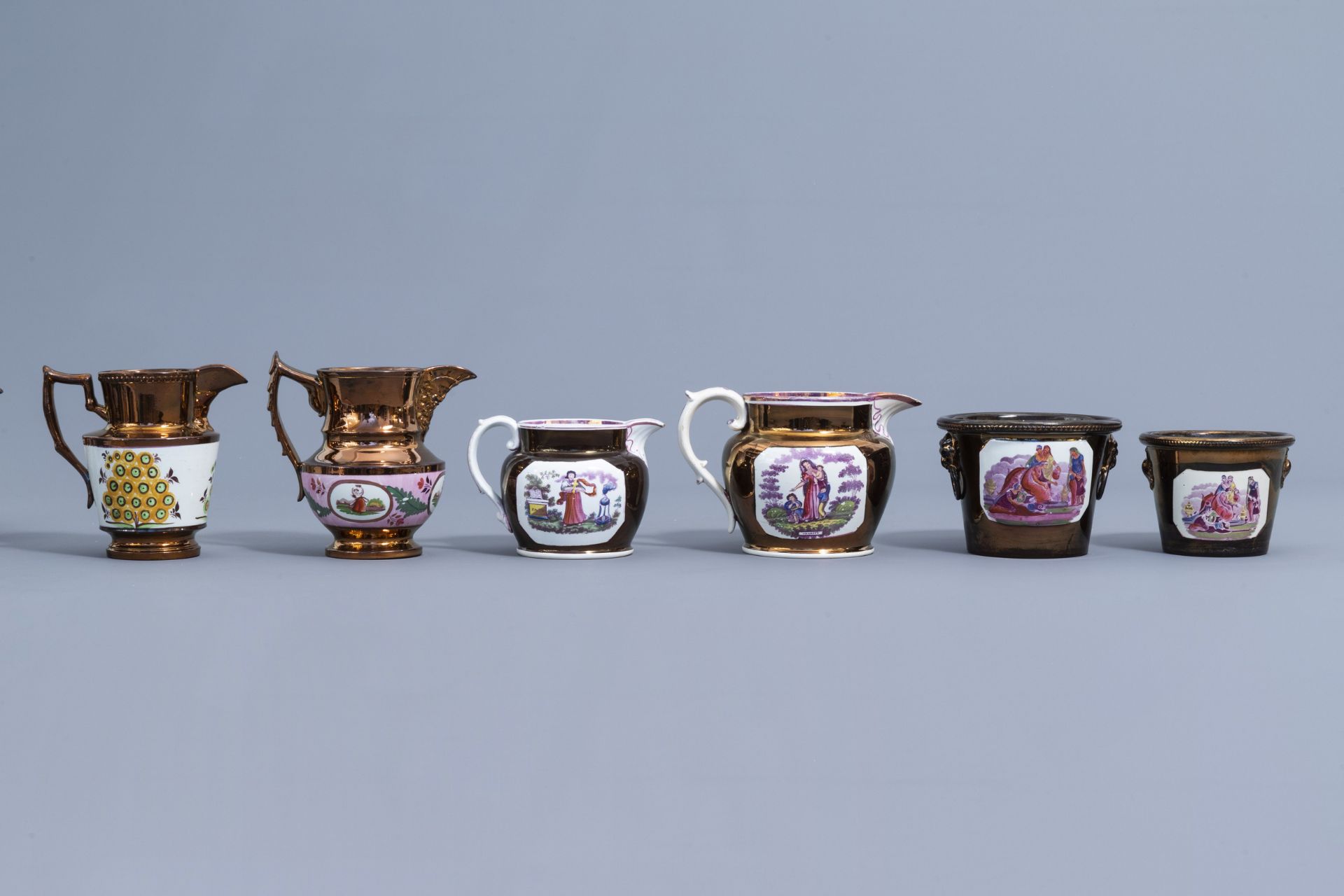 A varied collection of English lustreware items, 19th C. - Image 35 of 44