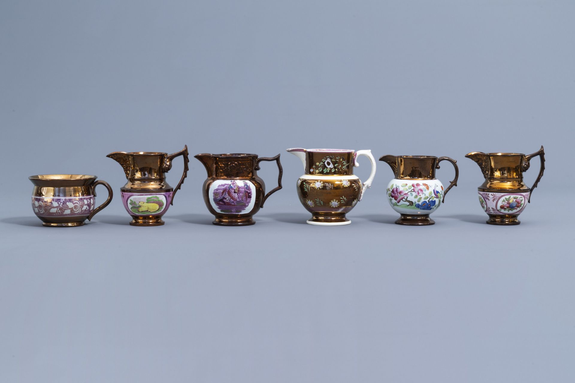 A varied collection of English lustreware items, 19th C. - Image 32 of 44