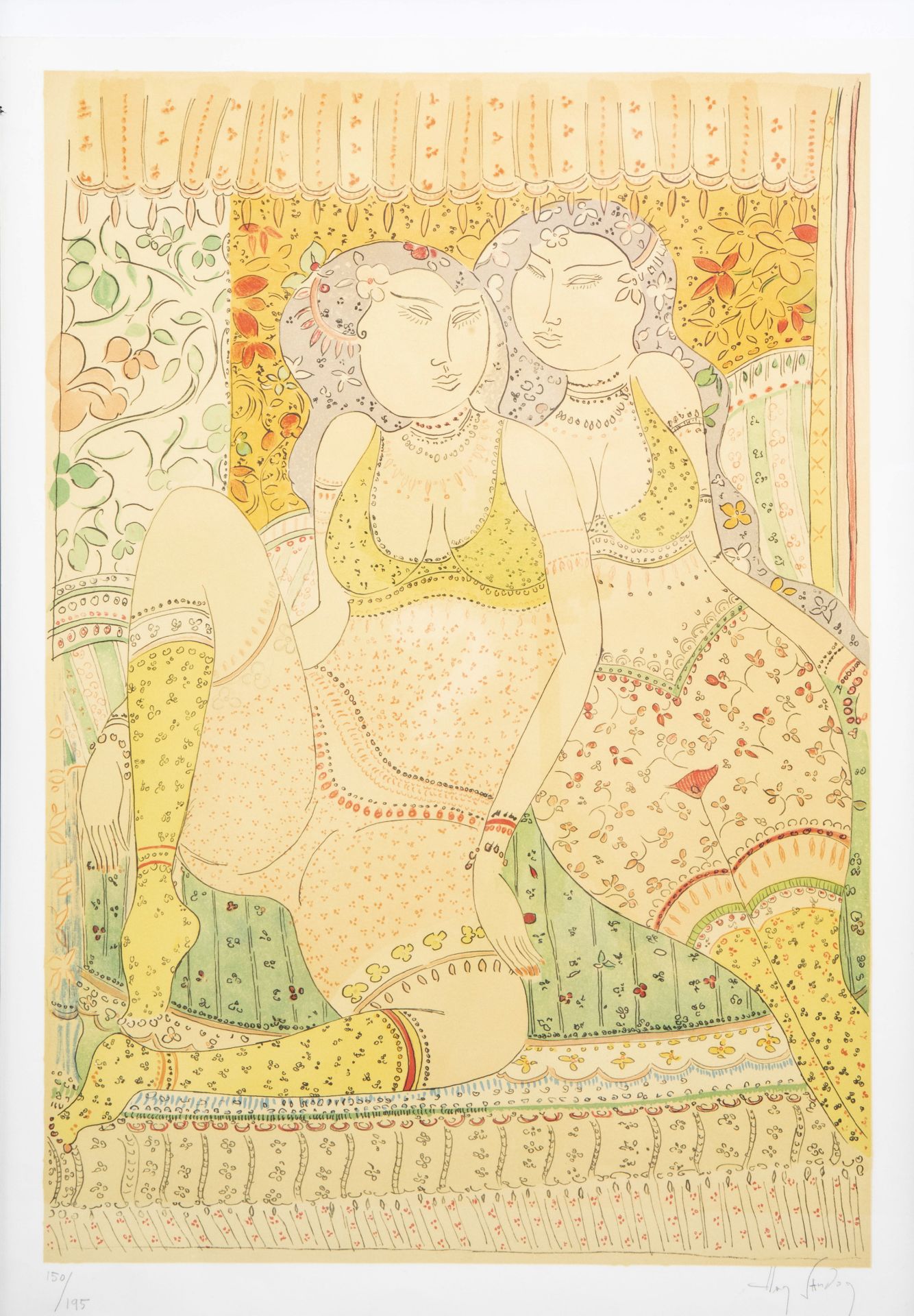 Three various Indian lithographs in colours, 20th C. - Image 6 of 9