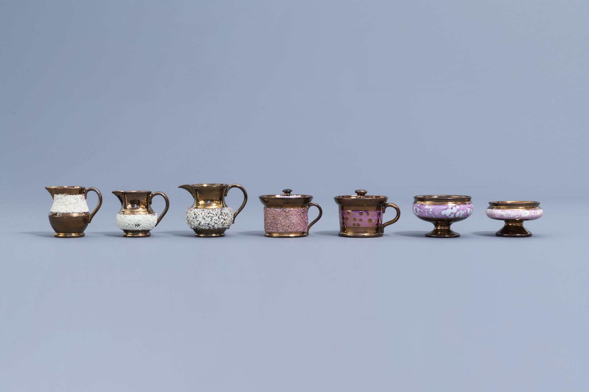 A varied collection of English lustreware items, 19th C. - Image 7 of 42