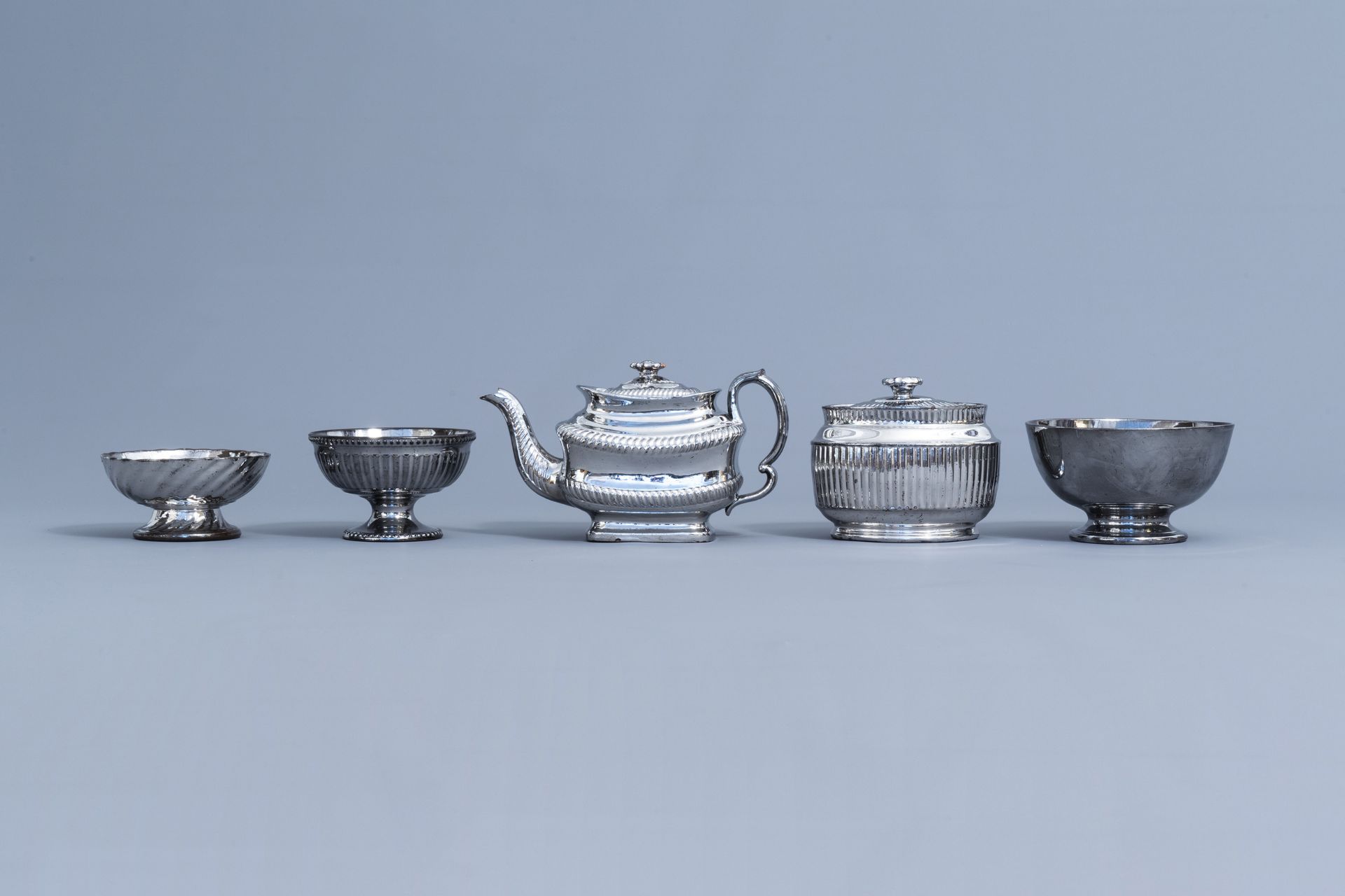 A varied collection of English silver lustreware items, 19th C. - Image 7 of 54