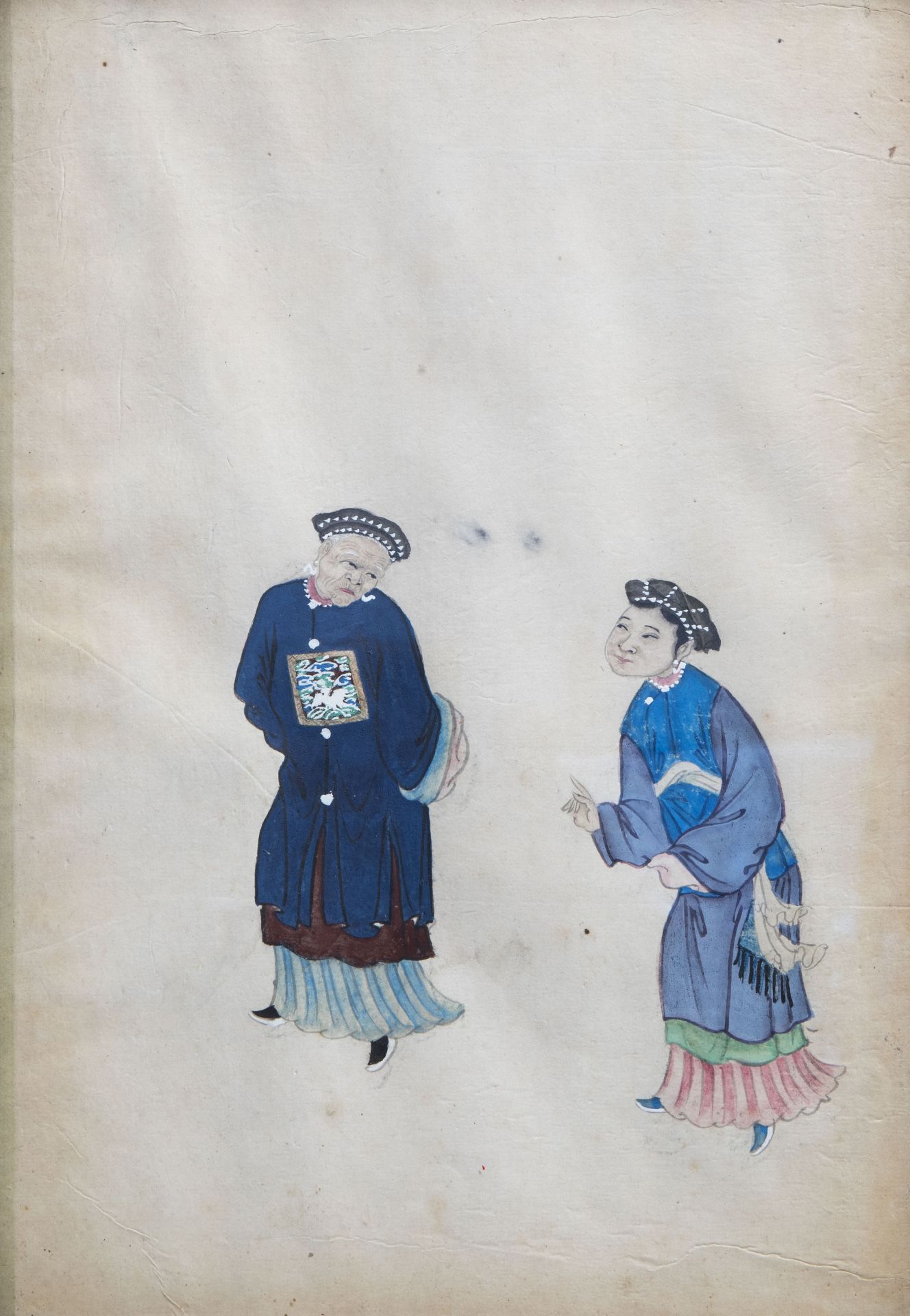 Chinese school, ink and colours on paper, early 20th C.: Six couples - Image 6 of 8