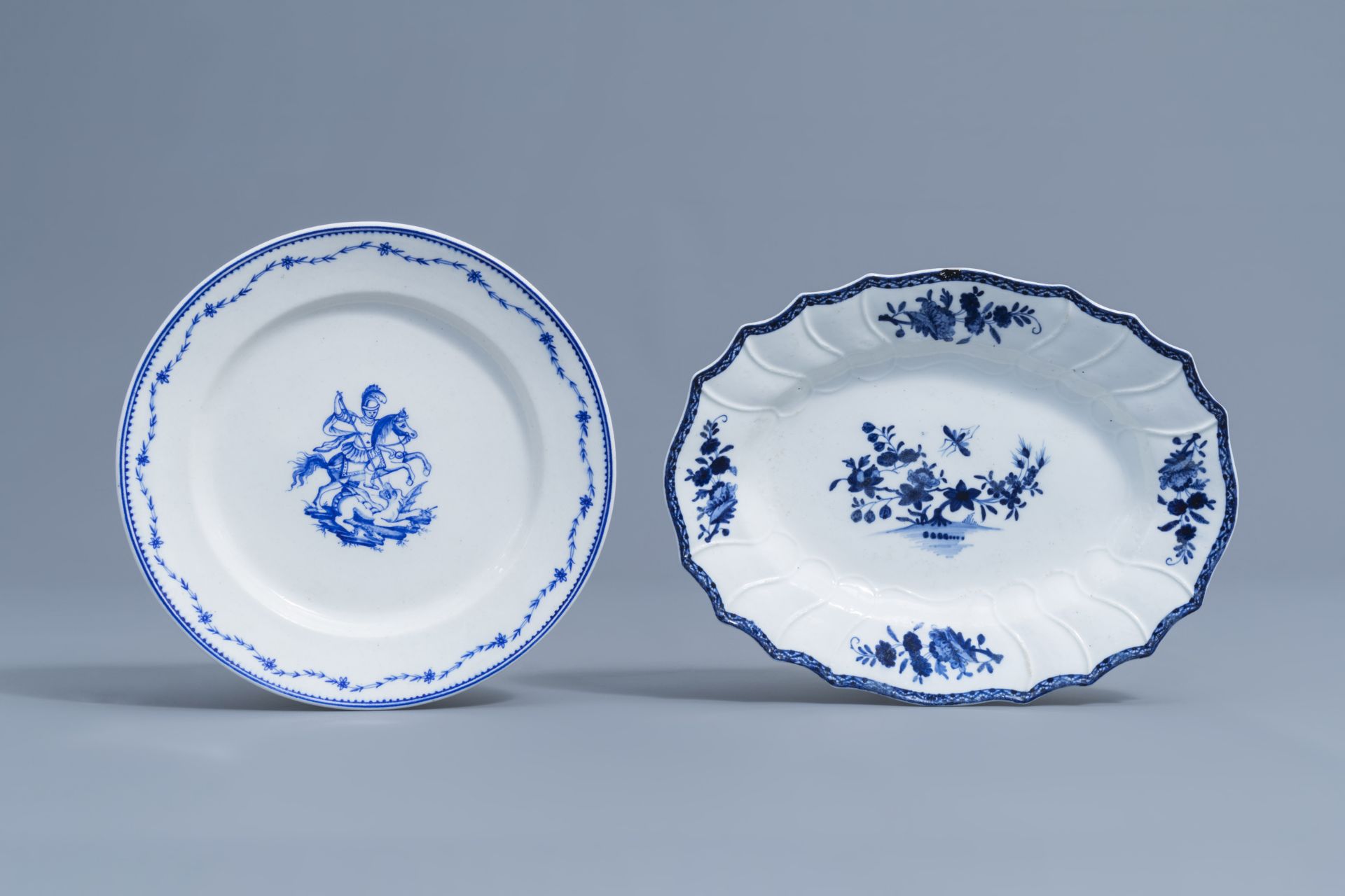 A varied collection of blue and white Tournai porcelain, 18th/19th C. - Image 8 of 32