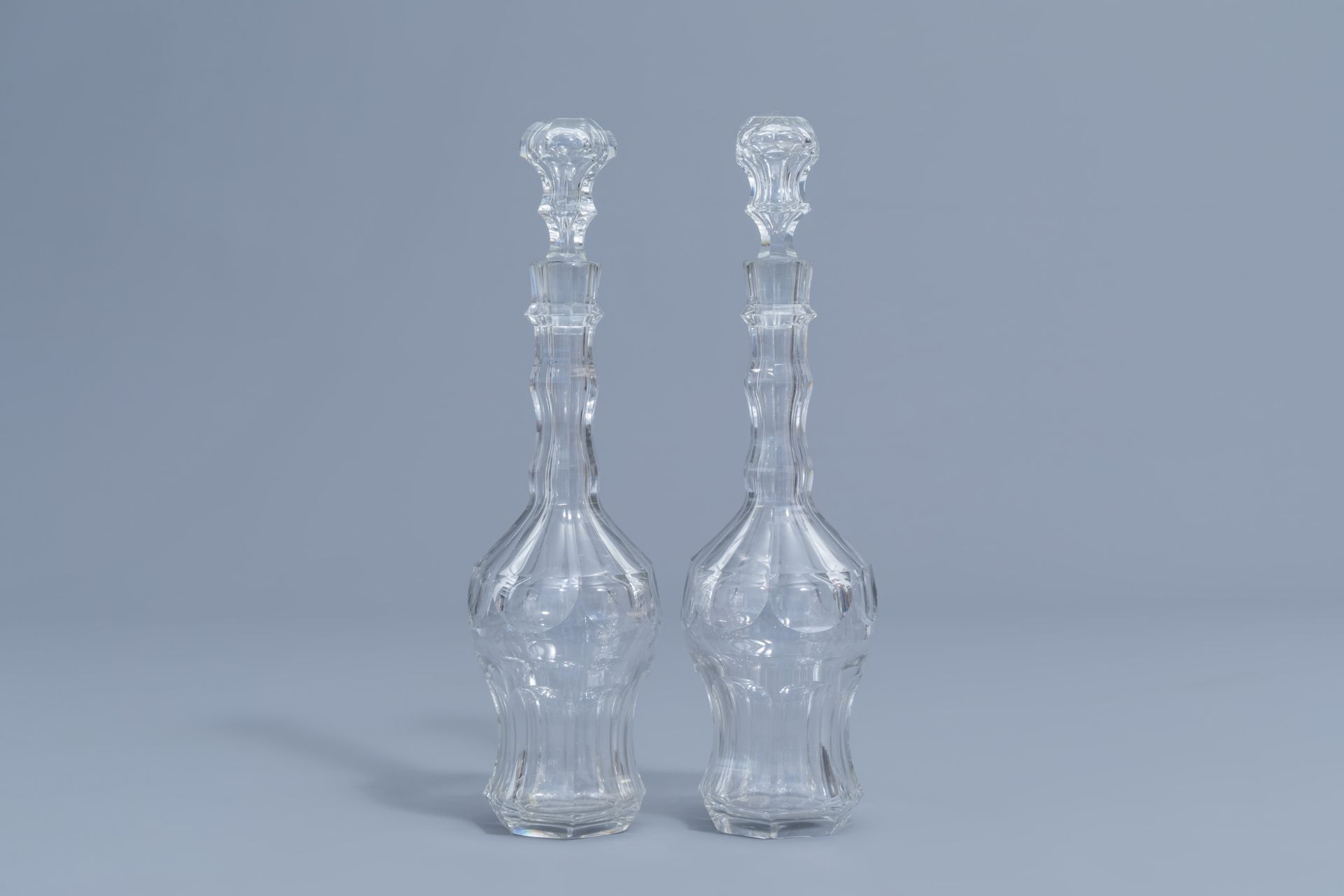 Five glass and crystal carafes, a.o. Verre de Lige, 18th C. and later - Image 11 of 17