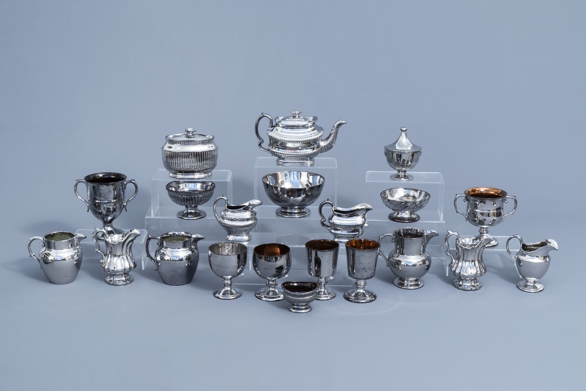 A varied collection of English silver lustreware items, 19th C. - Image 2 of 54