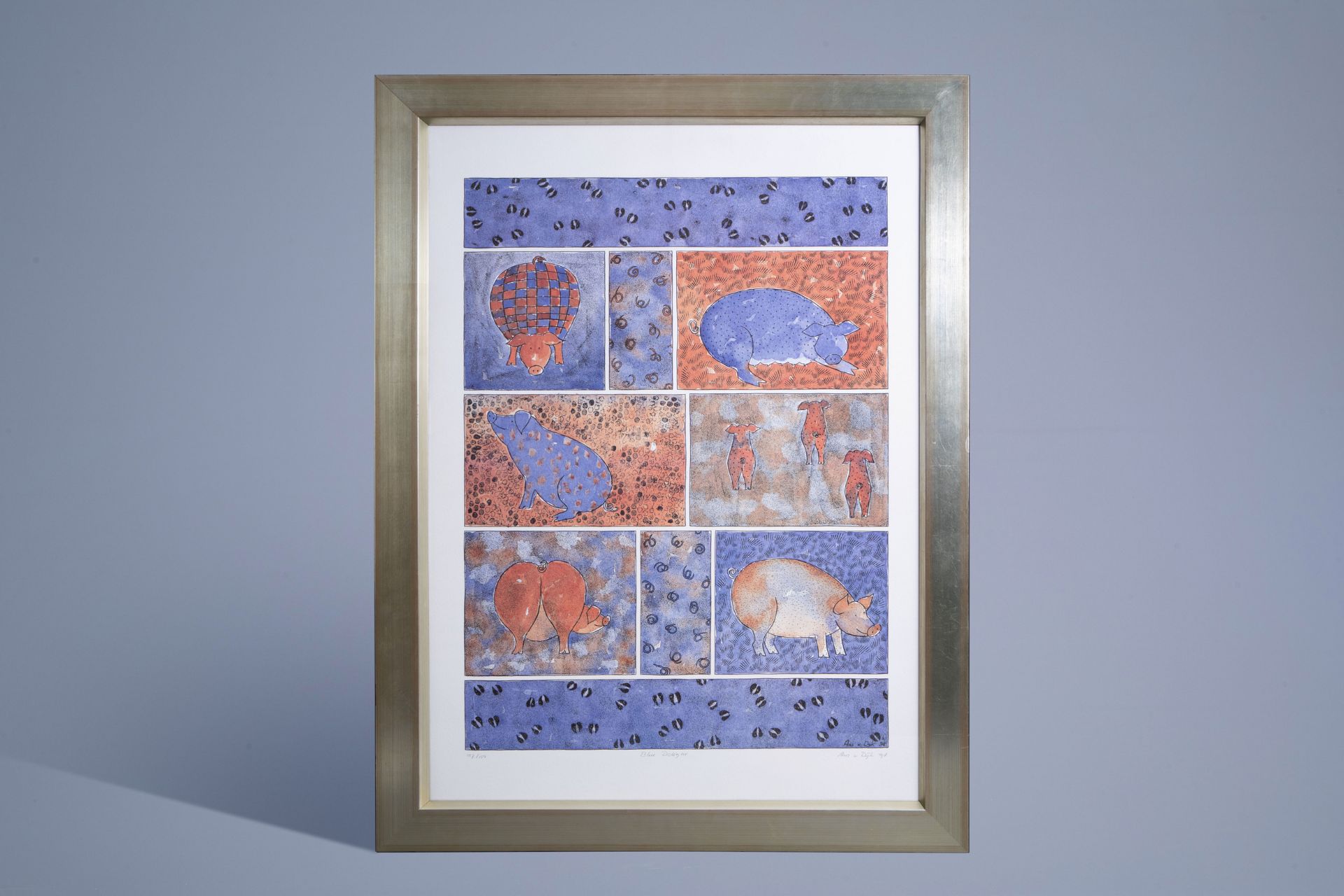 Ans Van Dijk (1962): 'Blue Delight', serigraph, ed. 127/150, dated (19)98 - Image 2 of 6