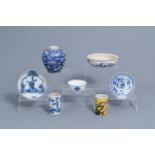 A varied collection of Chinese, blue, white and famille jaune porcelain, 19th/20th C.