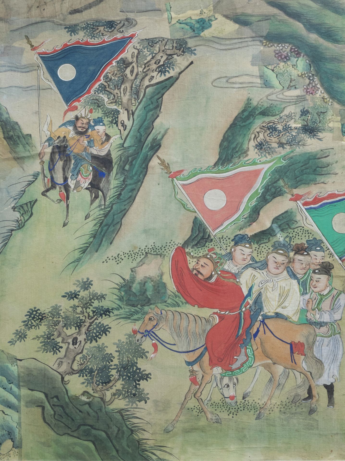 Chinese school, ink and colours on silk, 19th C.: The ceasefire