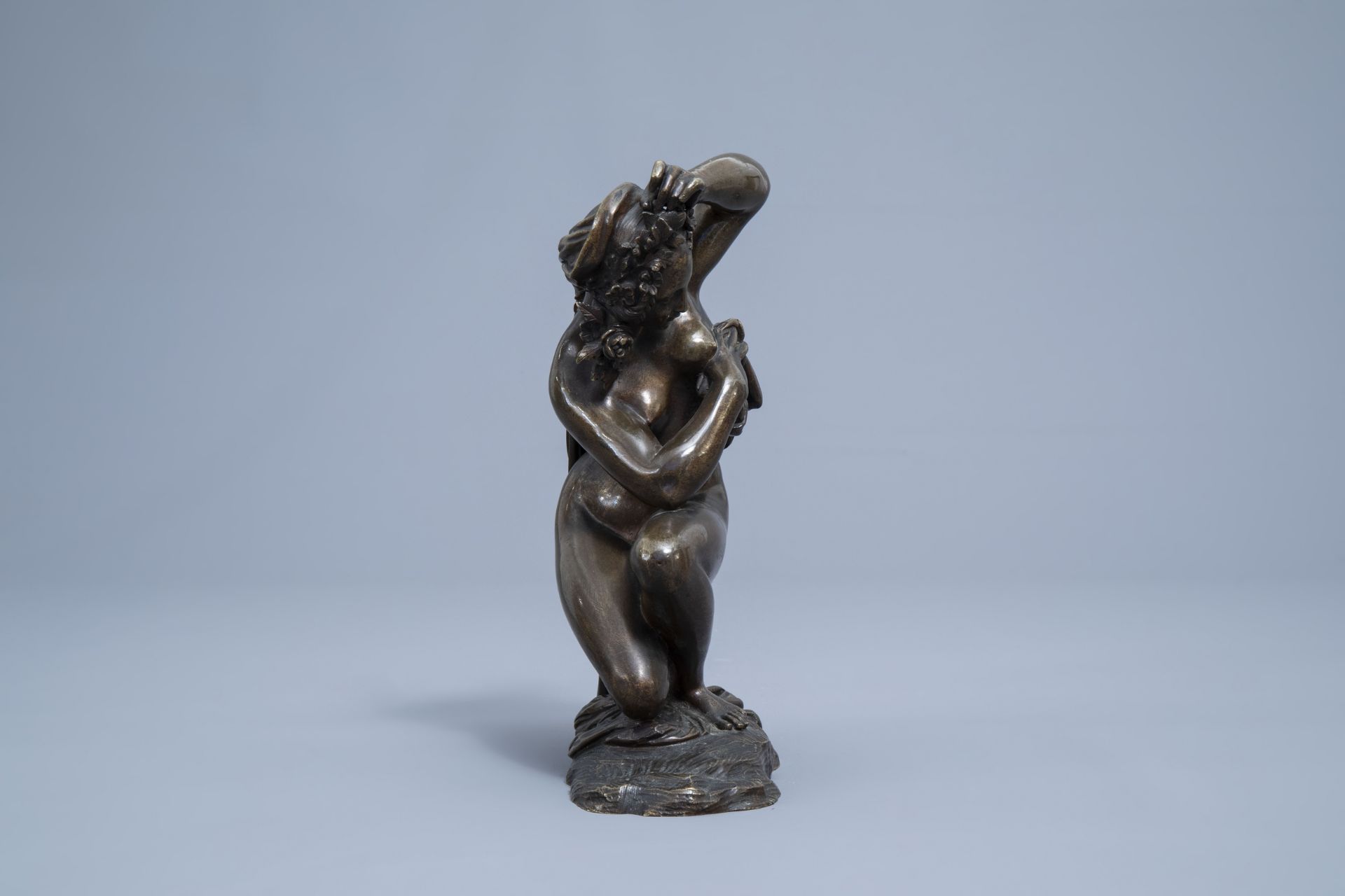 French school: Diana bathing, patinated bronze, 19th C. - Image 3 of 7