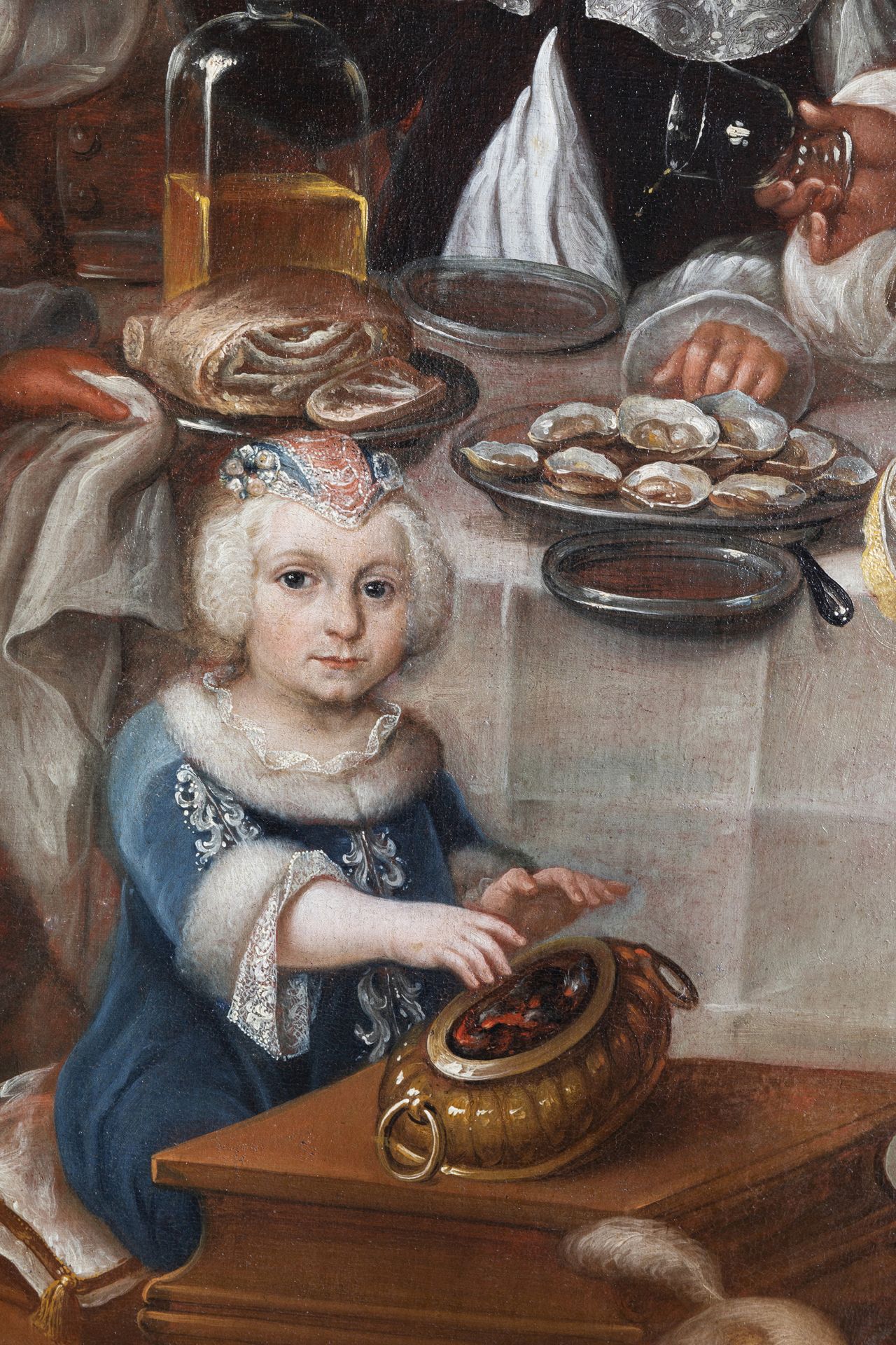 Dutch school: The lavish feast, oil on canvas, 17th C. - Image 7 of 8