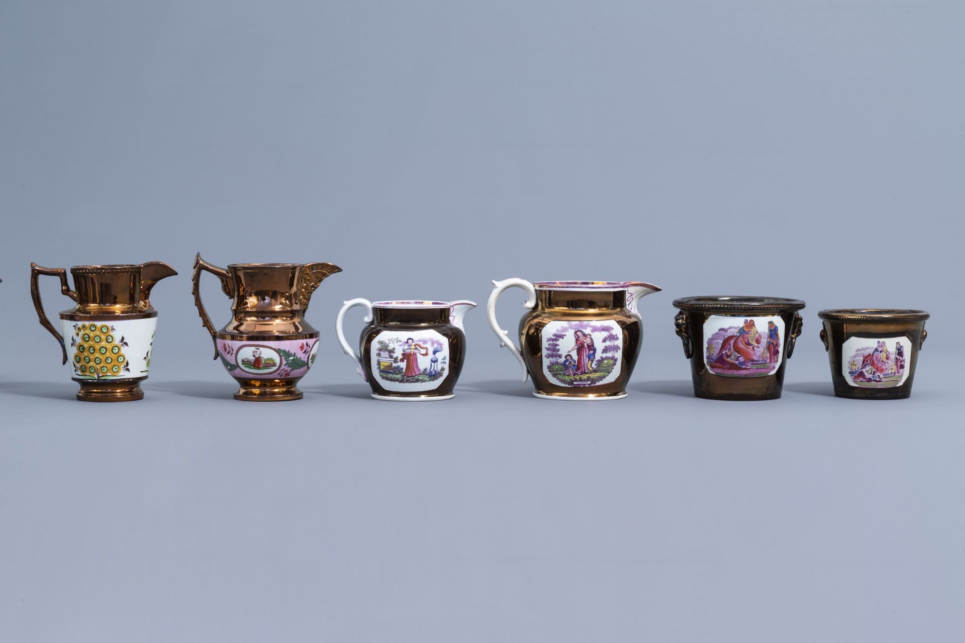 A varied collection of English lustreware items, 19th C. - Image 36 of 44