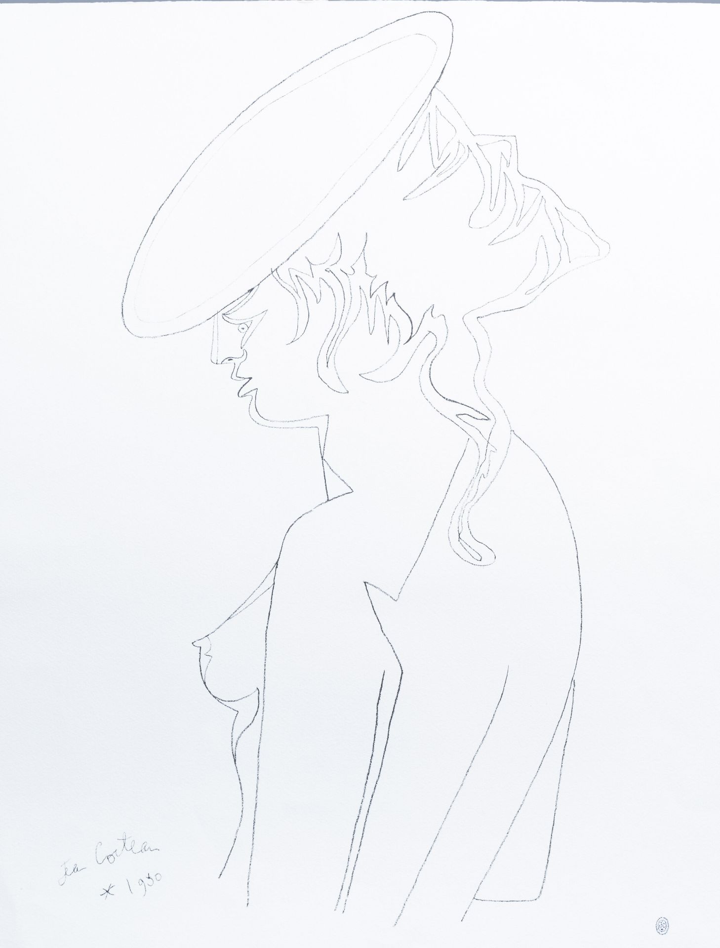 Jean Cocteau (1889-1963): 'Femme au profil', lithography, dated 1930