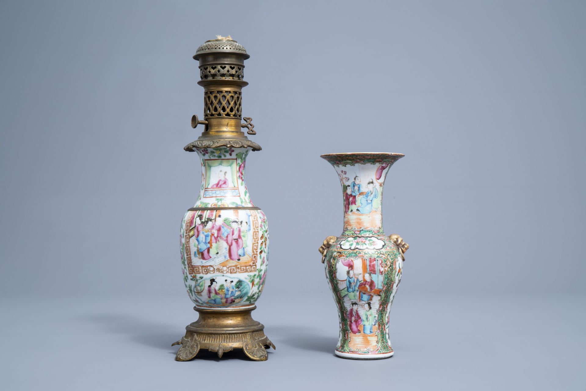 A varied collection of Chinese Canton famille rose porcelain, 19th/20th C. - Image 14 of 23