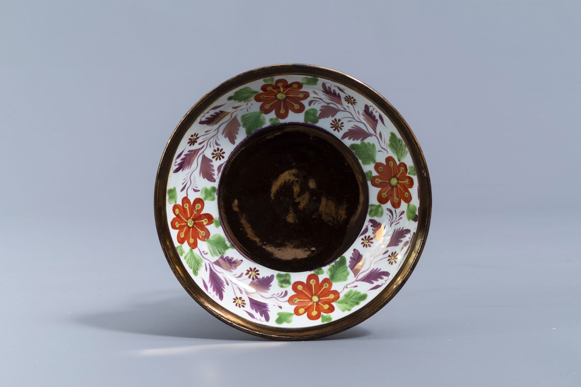 A varied collection of English lustreware items with polychrome floral design, 19th C. - Image 4 of 64