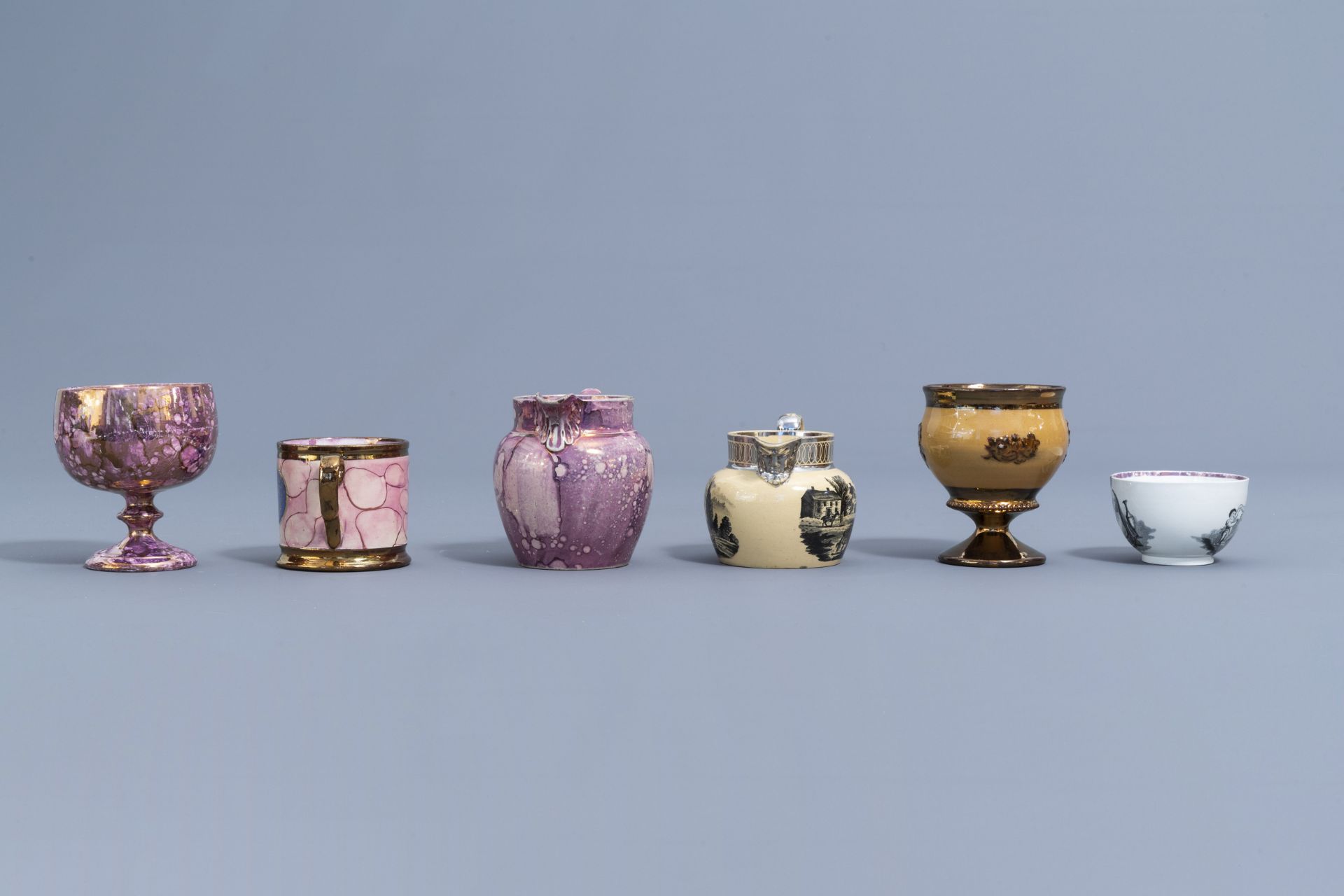 A varied collection of English lustreware items, 19th C. - Image 25 of 42