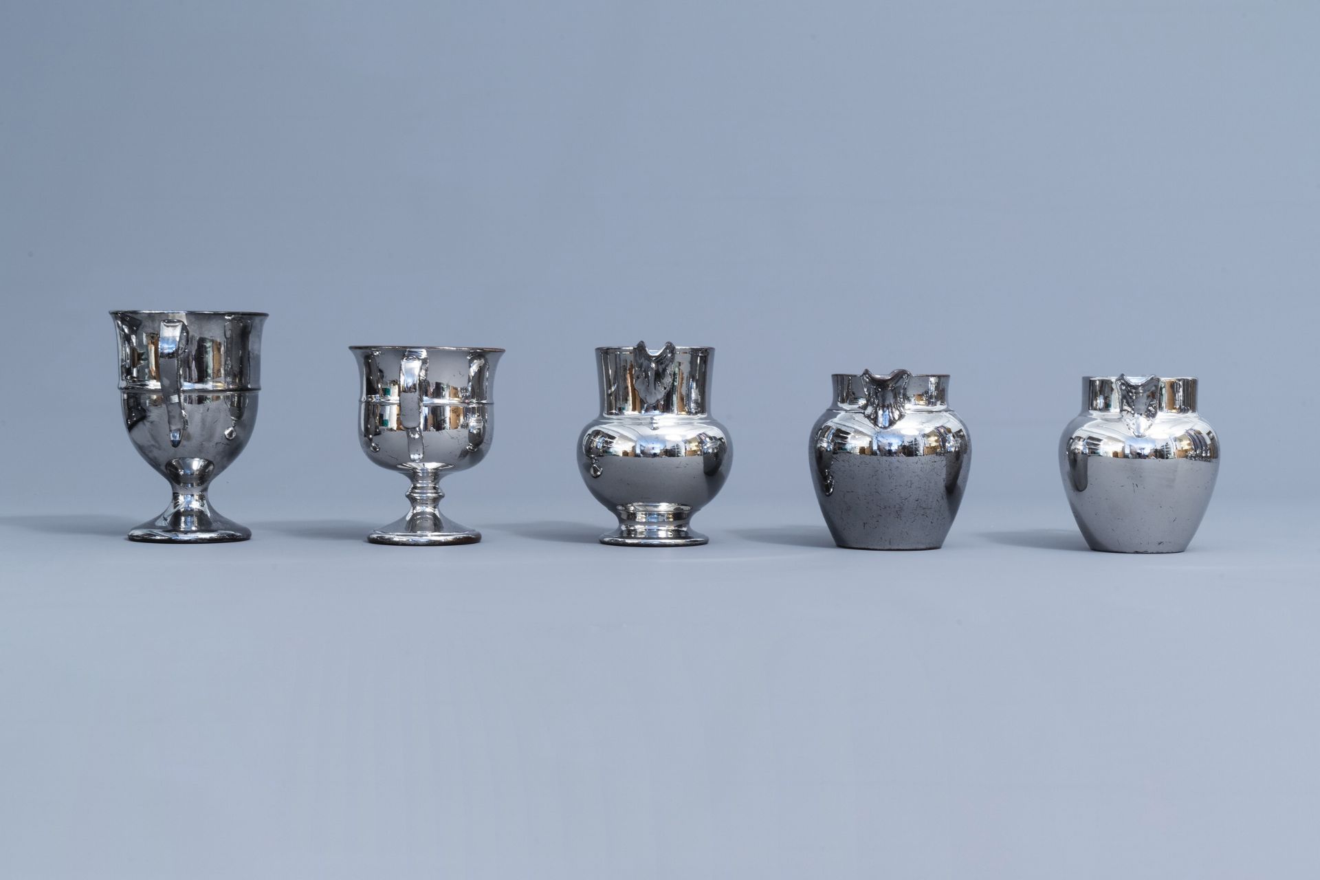 A varied collection of English silver lustreware items, 19th C. - Image 25 of 54