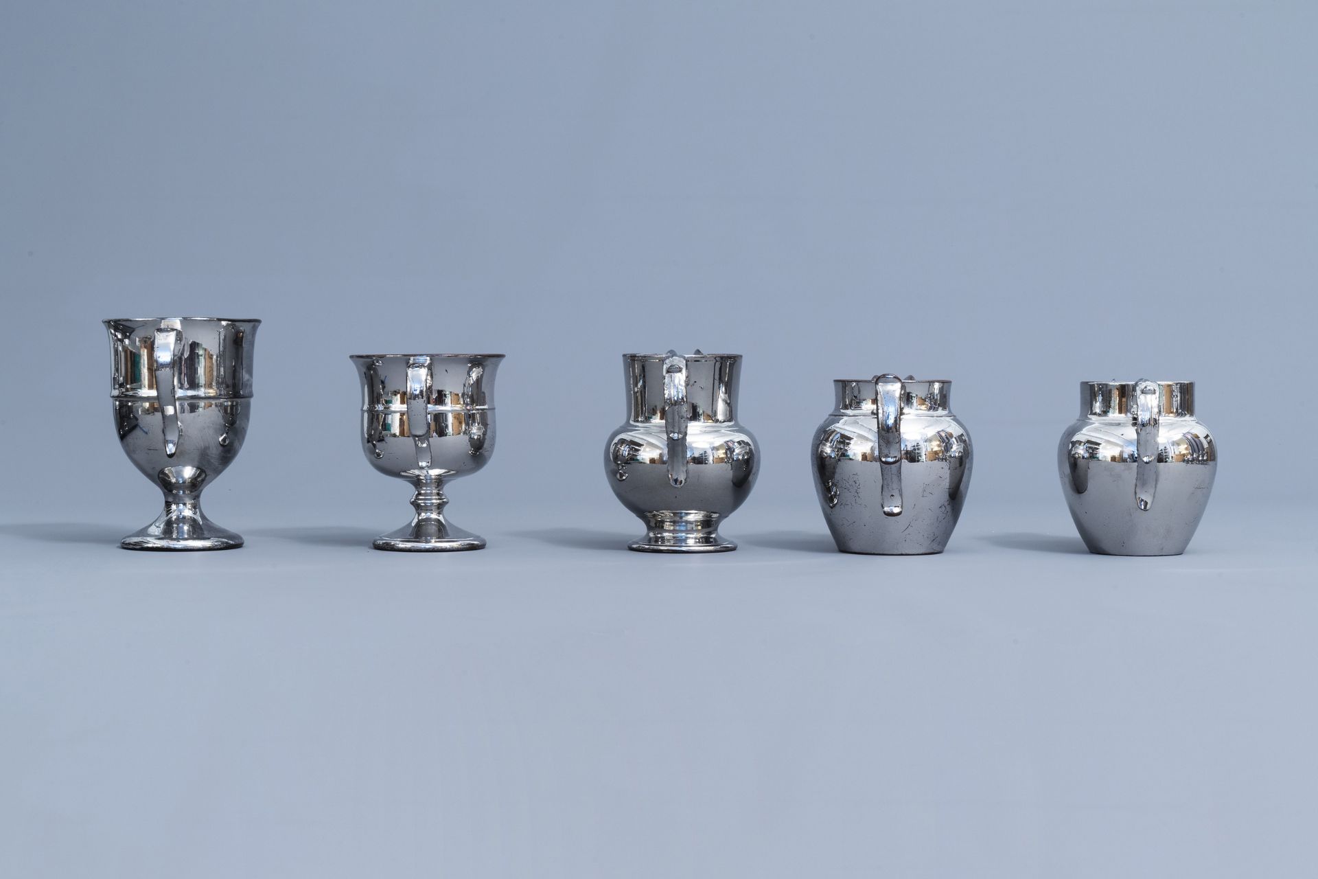 A varied collection of English silver lustreware items, 19th C. - Image 21 of 54