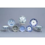 Eight blue and white Persian pottery wares, including Safavid and Qajar, 17th C. and later