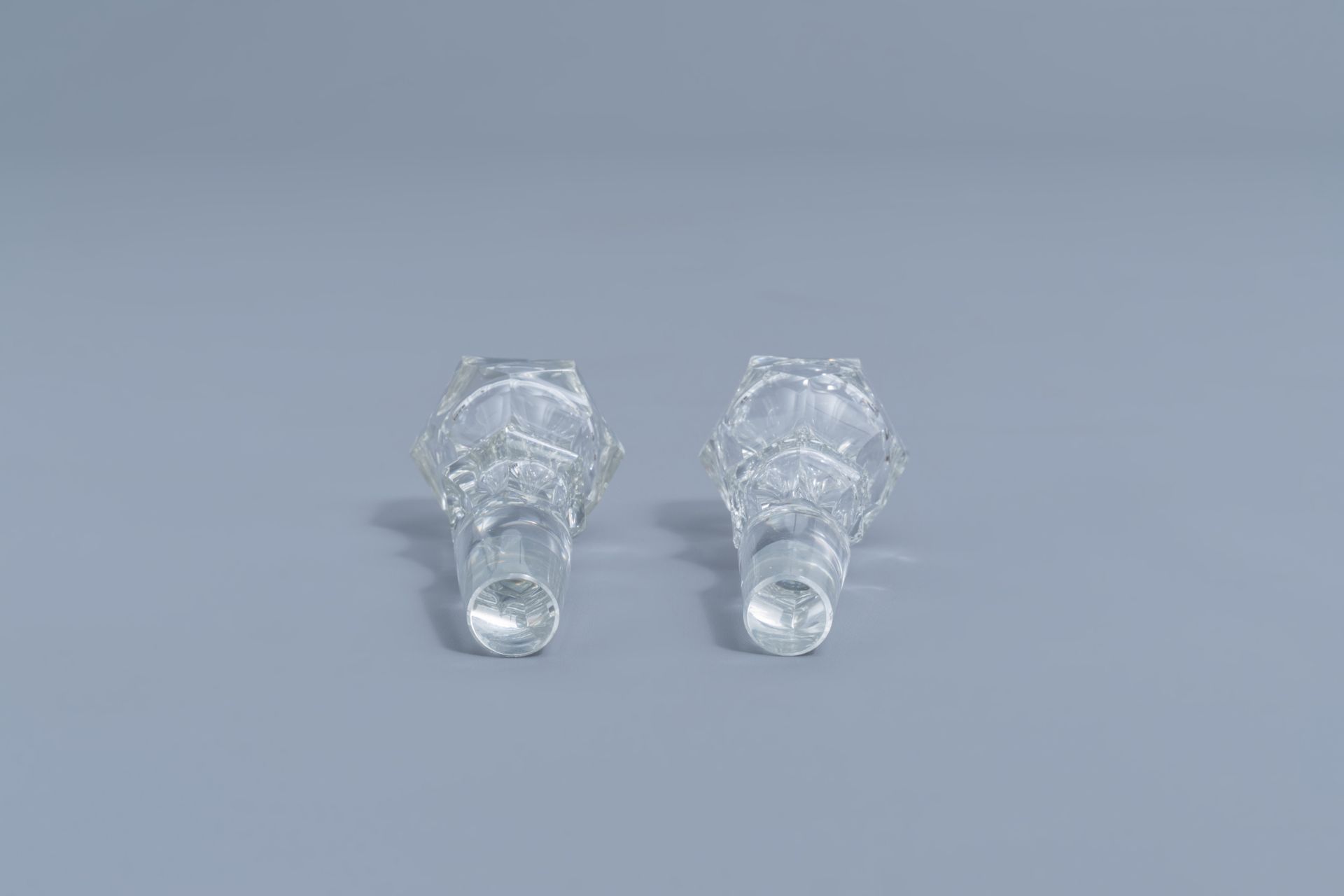 Five glass and crystal carafes, a.o. Verre de Lige, 18th C. and later - Image 16 of 17