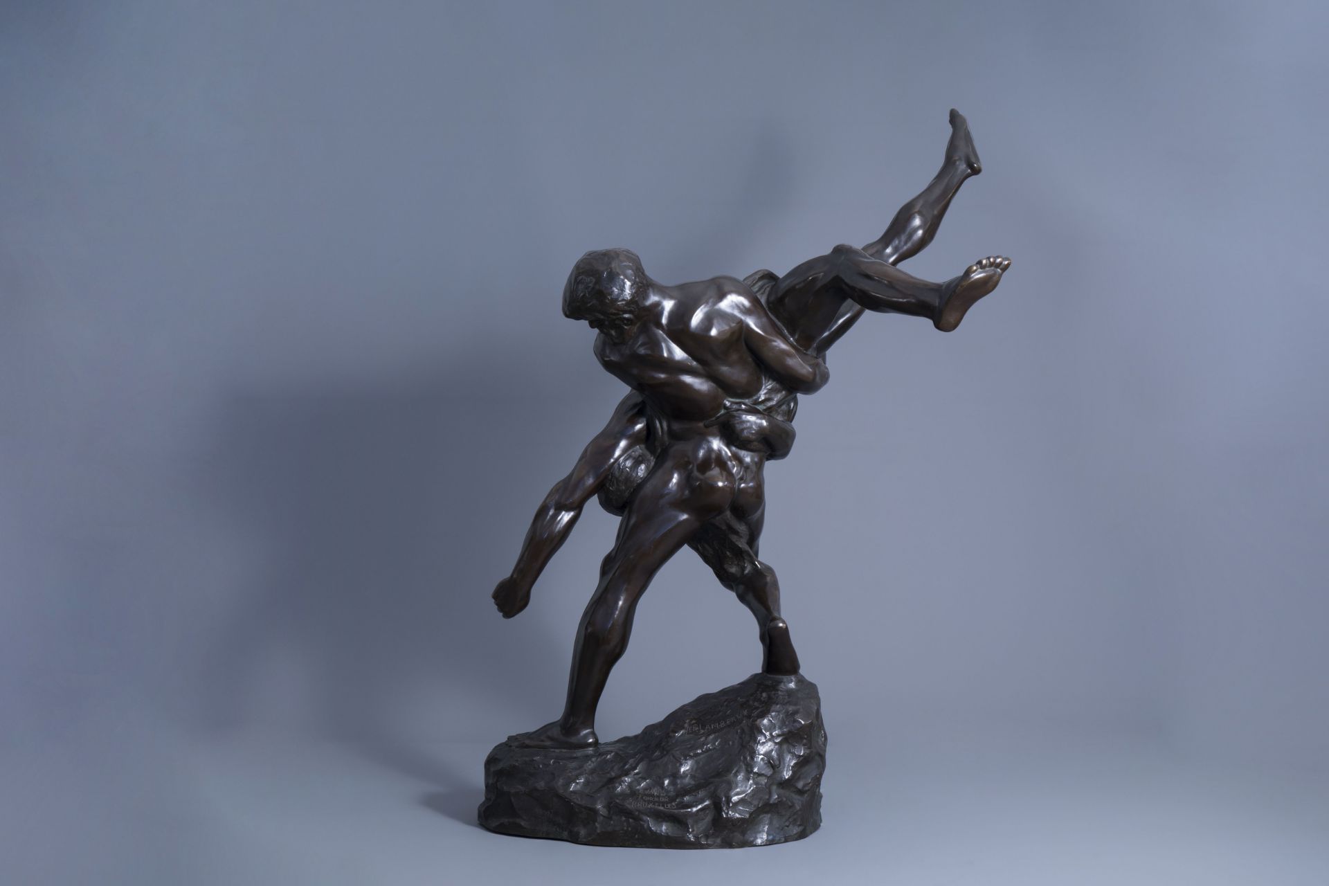 Jef Lambeaux (1852-1908): 'Les lutteurs', patinated bronze - Image 4 of 9