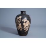 A Chinese Jizhou 'double phoenix' meiping vase, Song or later