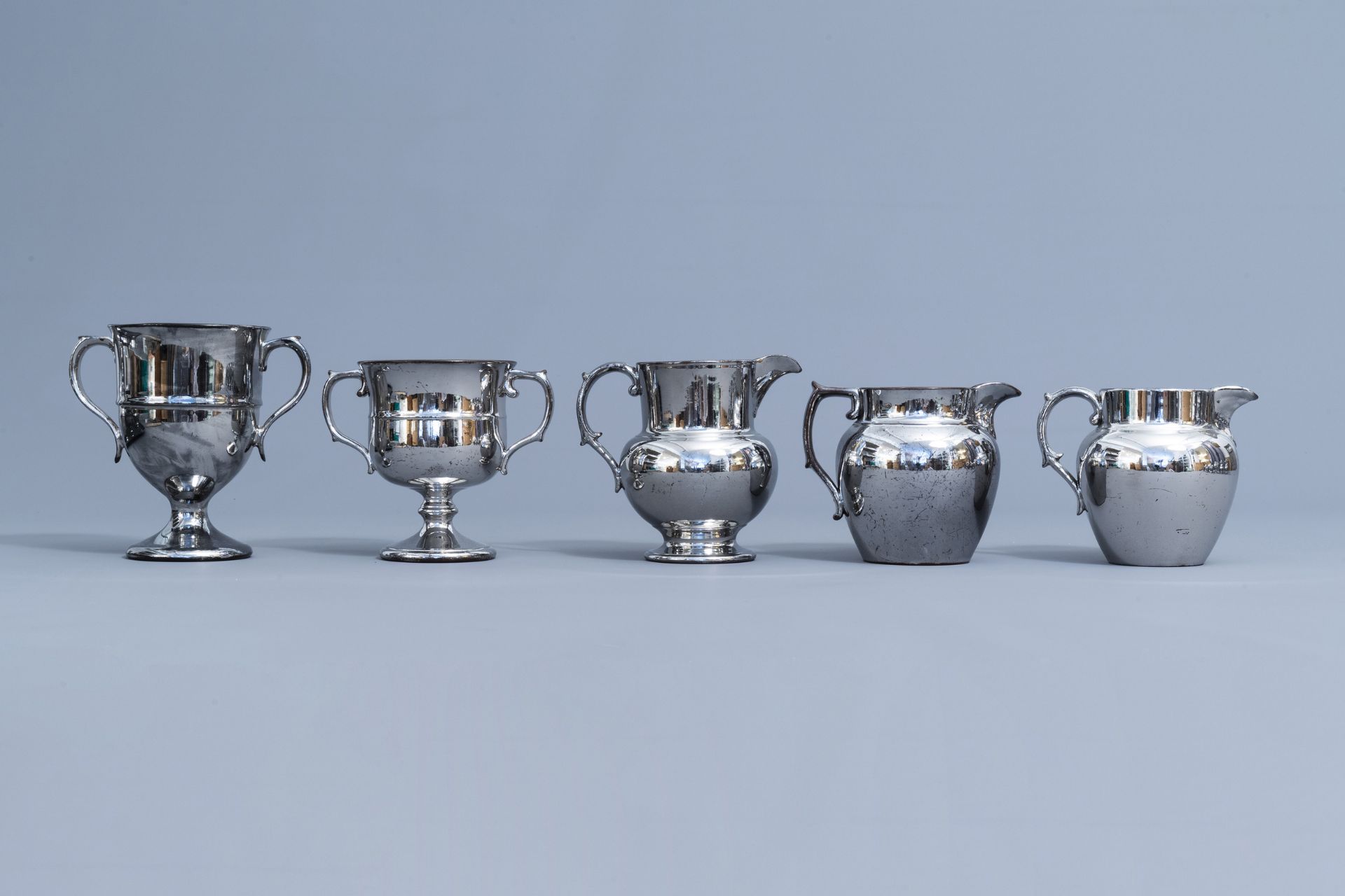 A varied collection of English silver lustreware items, 19th C. - Image 20 of 54