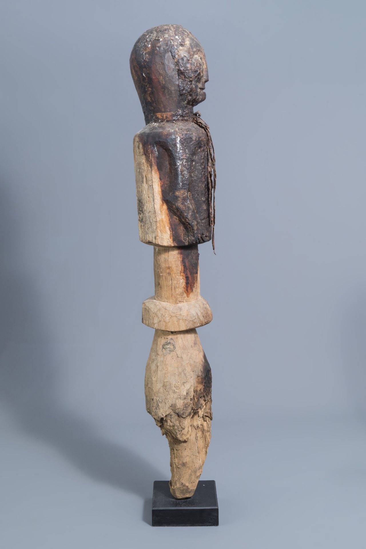 A Chi Wara headdress, Bamana, Mali, and a wooden person shaped sculpture, probably Mbembe, Nigeria, - Image 3 of 13