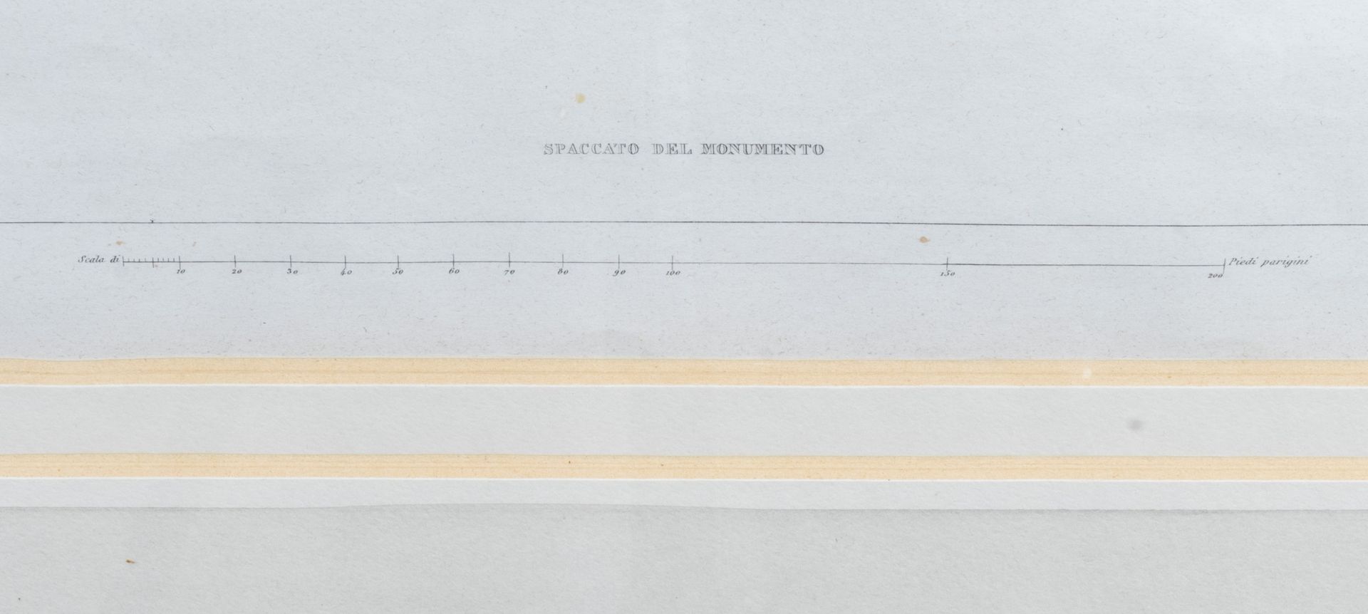 Italian school: An interesting series of four architectural hand-coloured engravings, 19th C. - Image 13 of 13