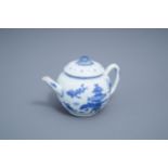 A Chinese blue and white teapot and cover with antiquities design, Kangxi